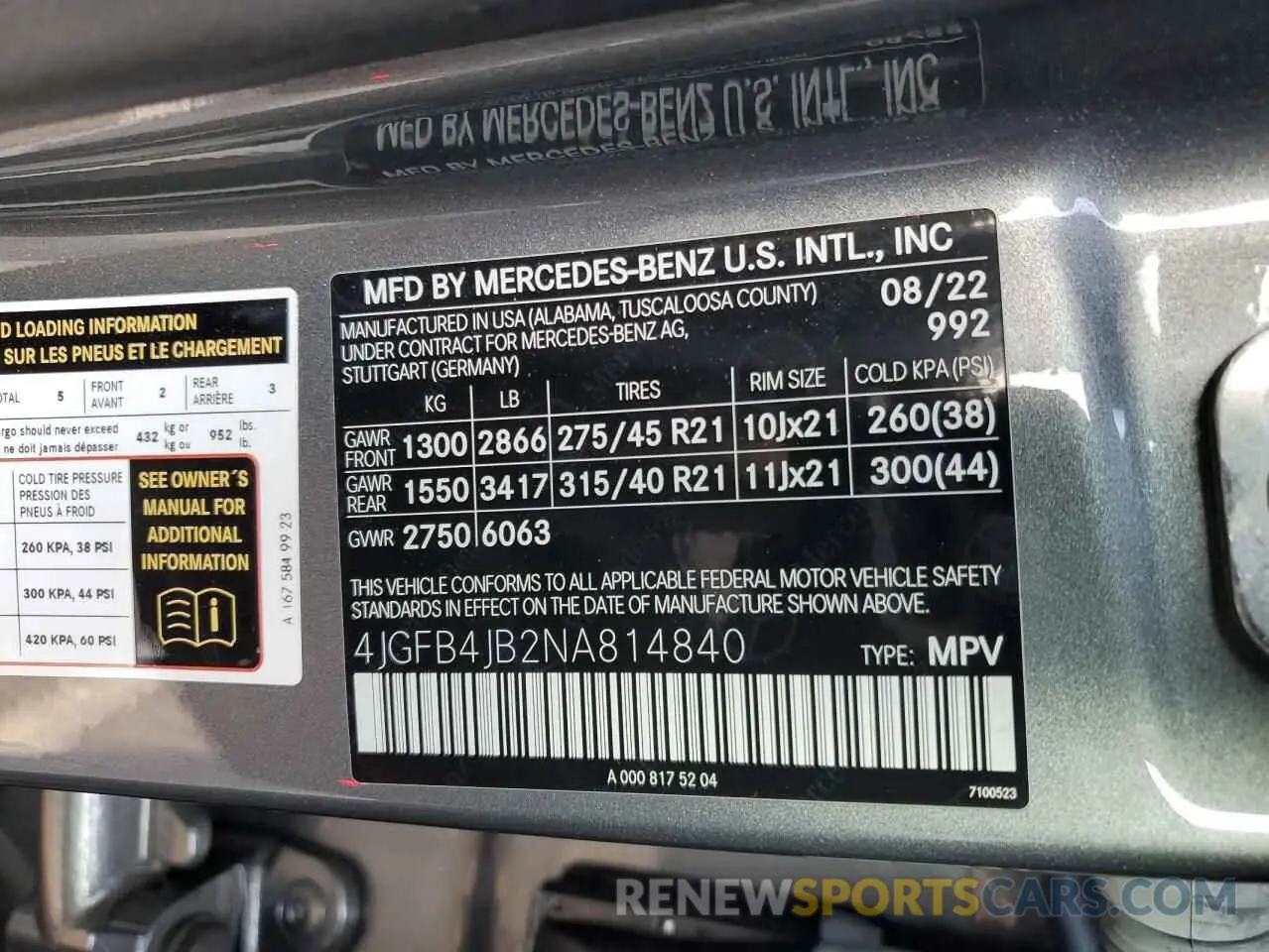 13 fotografías del automóvil dañado 4JGFB4JB2NA814840 MERCEDES-BENZ GLE-CLASS 2022