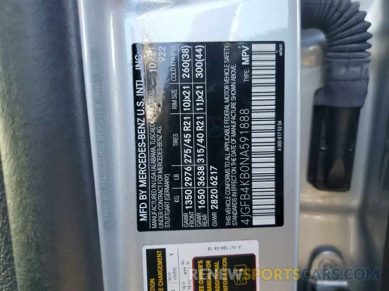 13 fotografías del automóvil dañado 4JGFB4KB0NA591888 MERCEDES-BENZ GLE-CLASS 2022