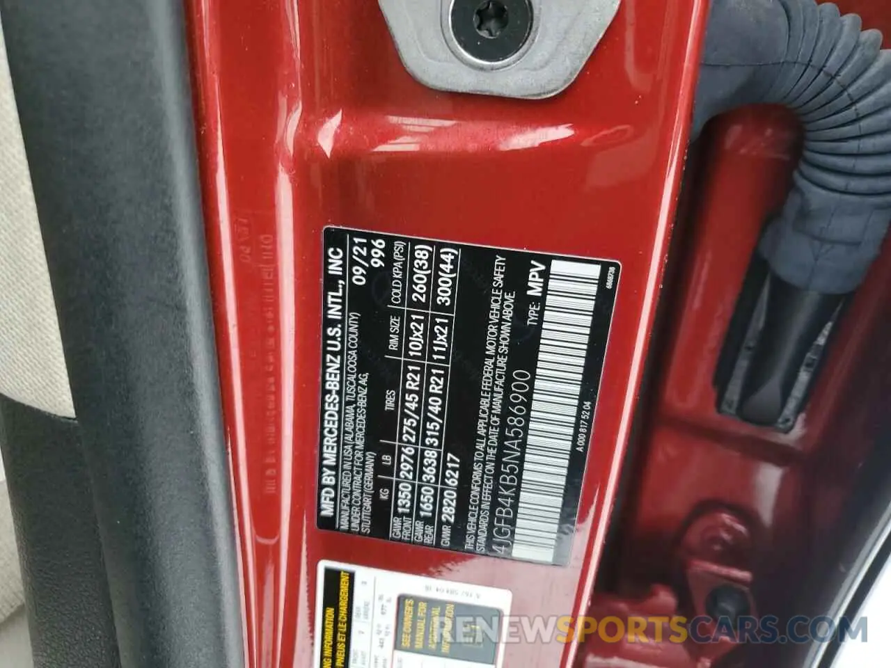 14 fotografías del automóvil dañado 4JGFB4KB5NA586900 MERCEDES-BENZ GLE-CLASS 2022