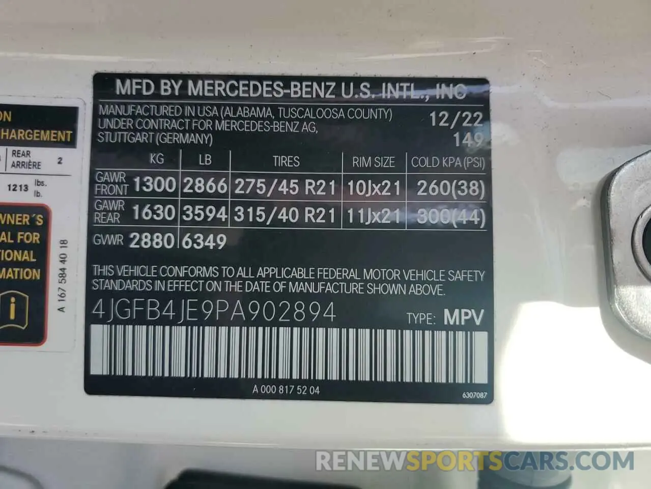 14 fotografías del automóvil dañado 4JGFB4JE9PA902894 MERCEDES-BENZ GLE-CLASS 2023