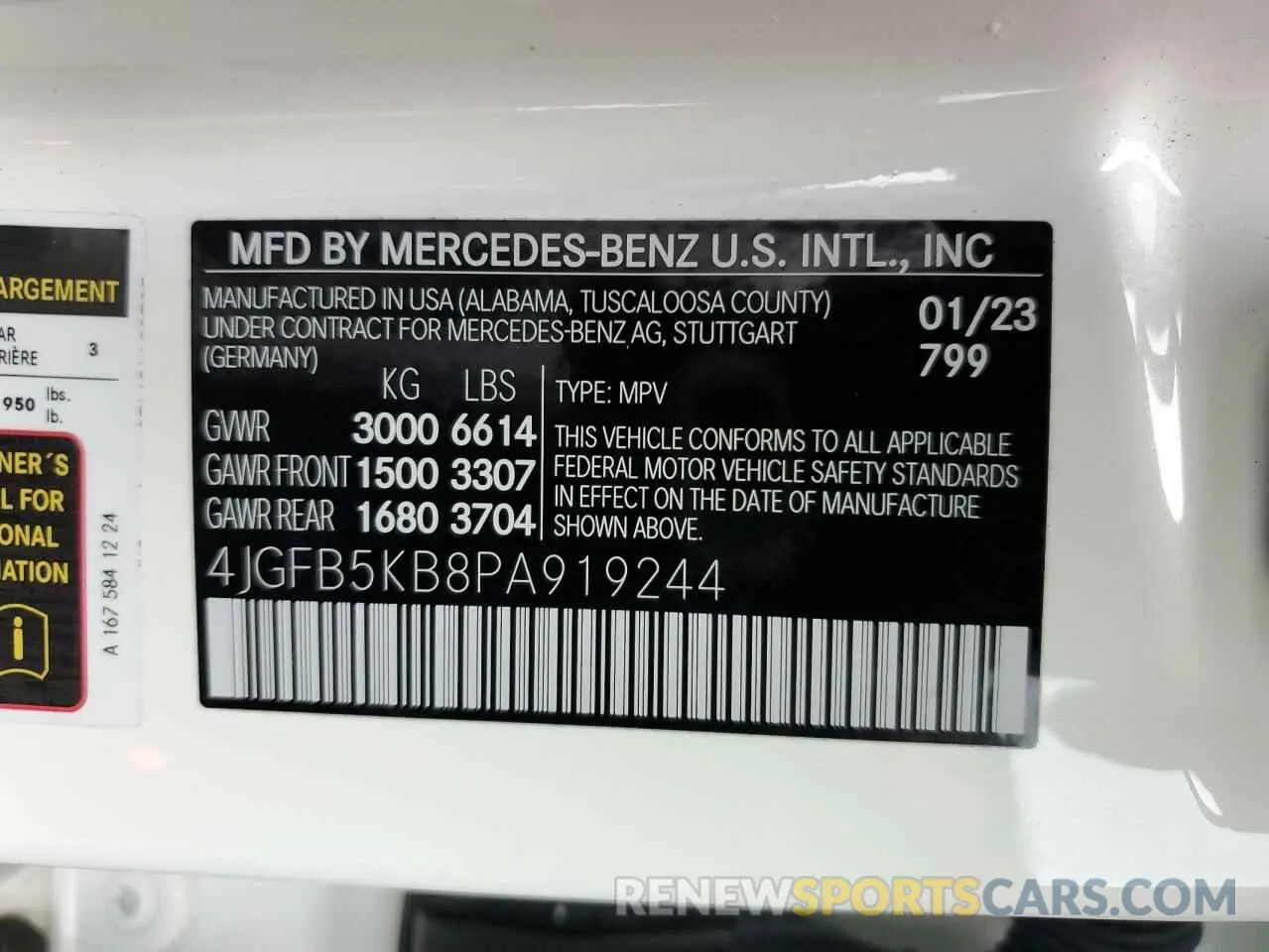 13 fotografías del automóvil dañado 4JGFB5KB8PA919244 MERCEDES-BENZ GLE-CLASS 2023