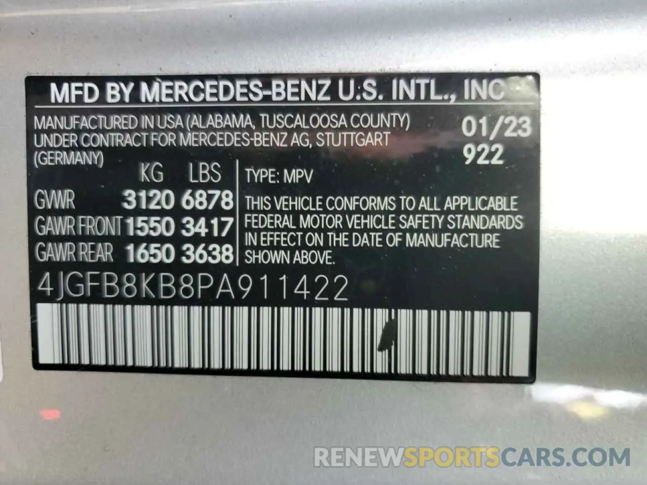 13 fotografías del automóvil dañado 4JGFB8KB8PA911422 MERCEDES-BENZ GLE-CLASS 2023