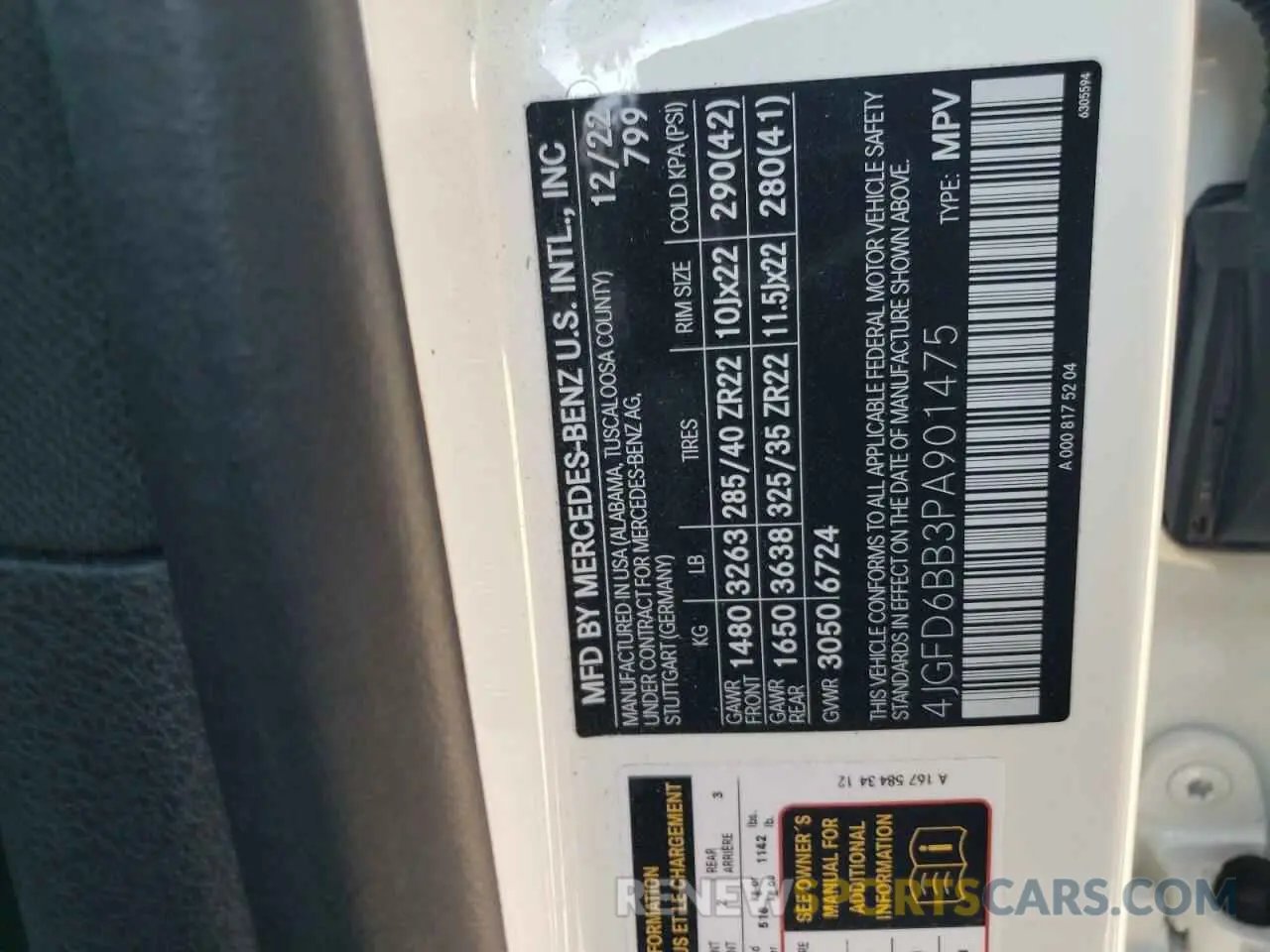 14 fotografías del automóvil dañado 4JGFD6BB3PA901475 MERCEDES-BENZ GLE-CLASS 2023