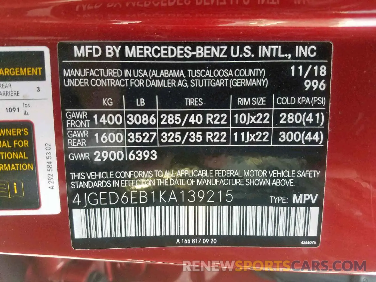 10 fotografías del automóvil dañado 4JGED6EB1KA139215 MERCEDES-BENZ GLE COUPE 2019