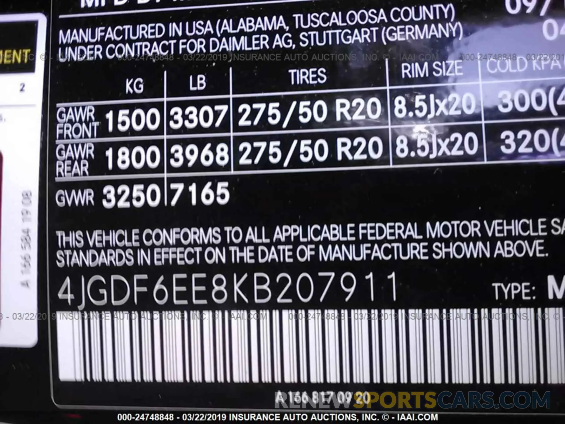 9 fotografías del automóvil dañado 4JGDF6EE8KB207911 MERCEDES-BENZ GLS 2019