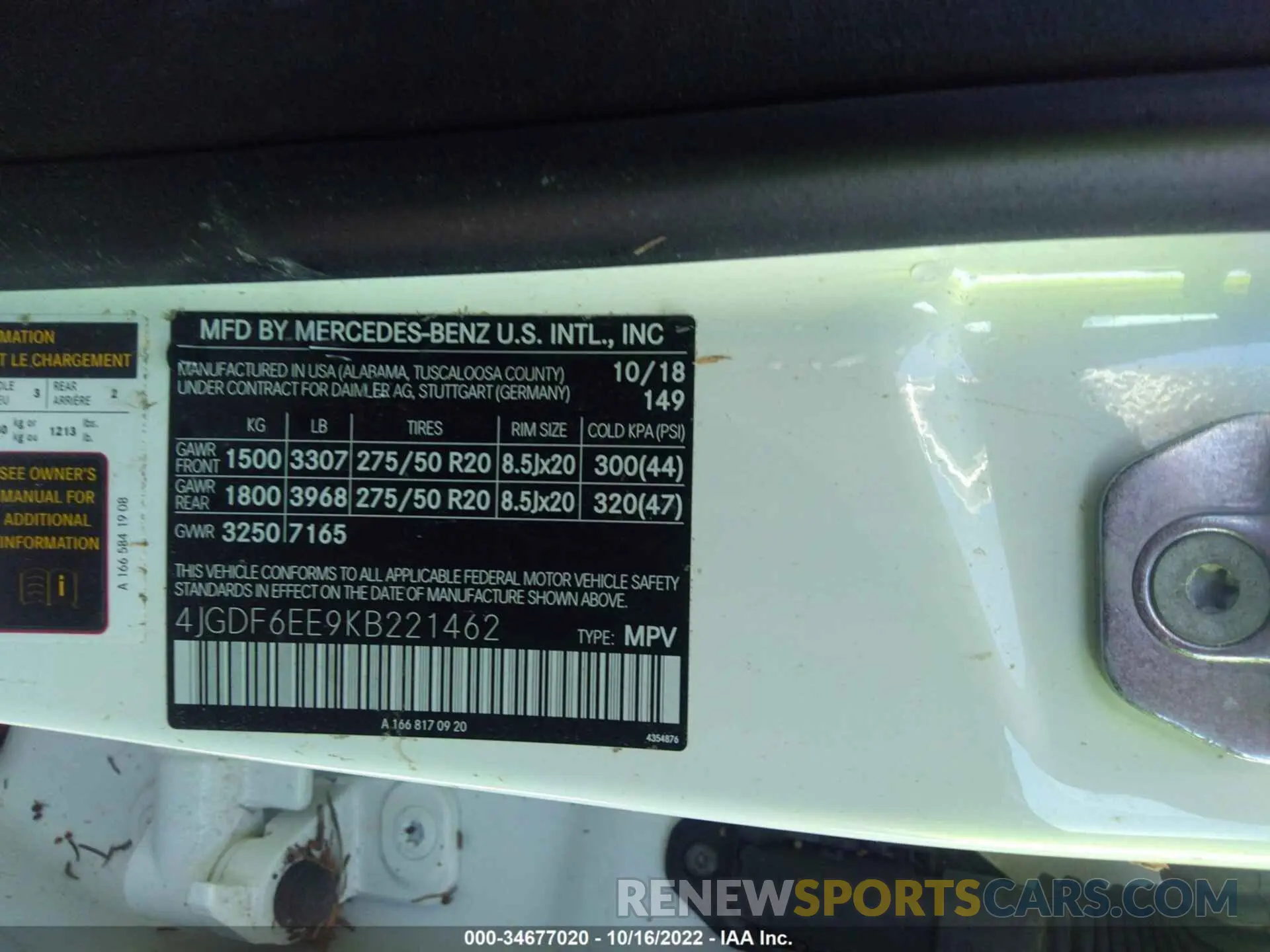 9 fotografías del automóvil dañado 4JGDF6EE9KB221462 MERCEDES-BENZ GLS 2019