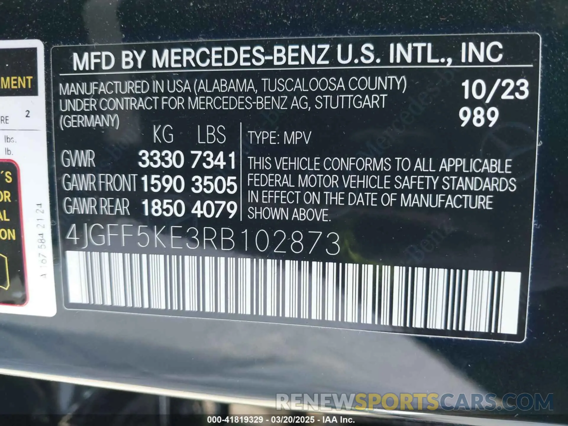 9 fotografías del automóvil dañado 4JGFF5KE3RB102873 MERCEDES-BENZ GLS 2024