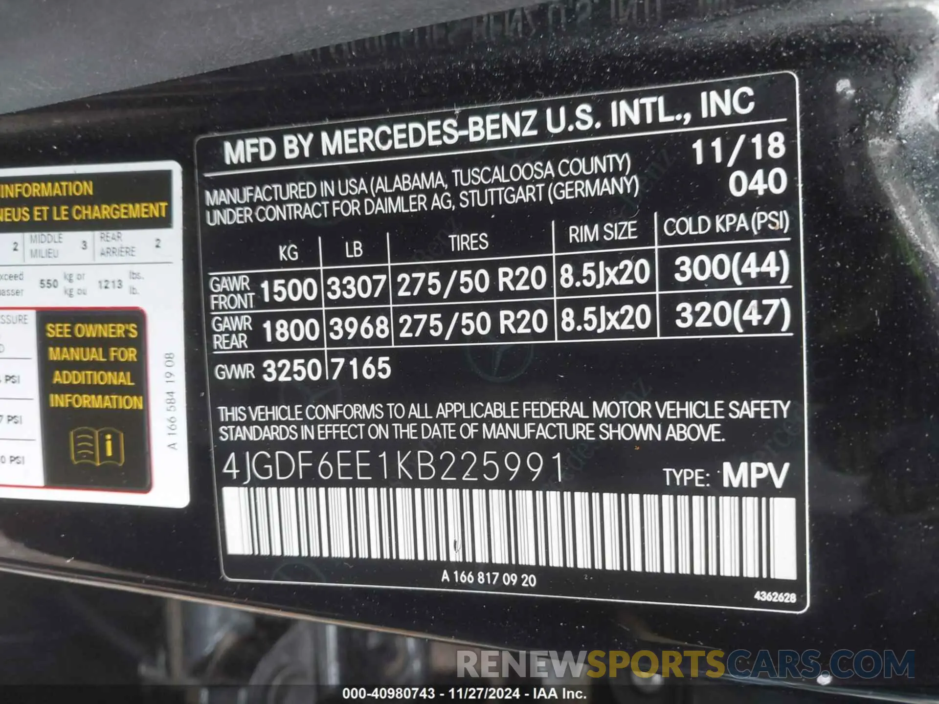 9 fotografías del automóvil dañado 4JGDF6EE1KB225991 MERCEDES-BENZ GLS 450 2019