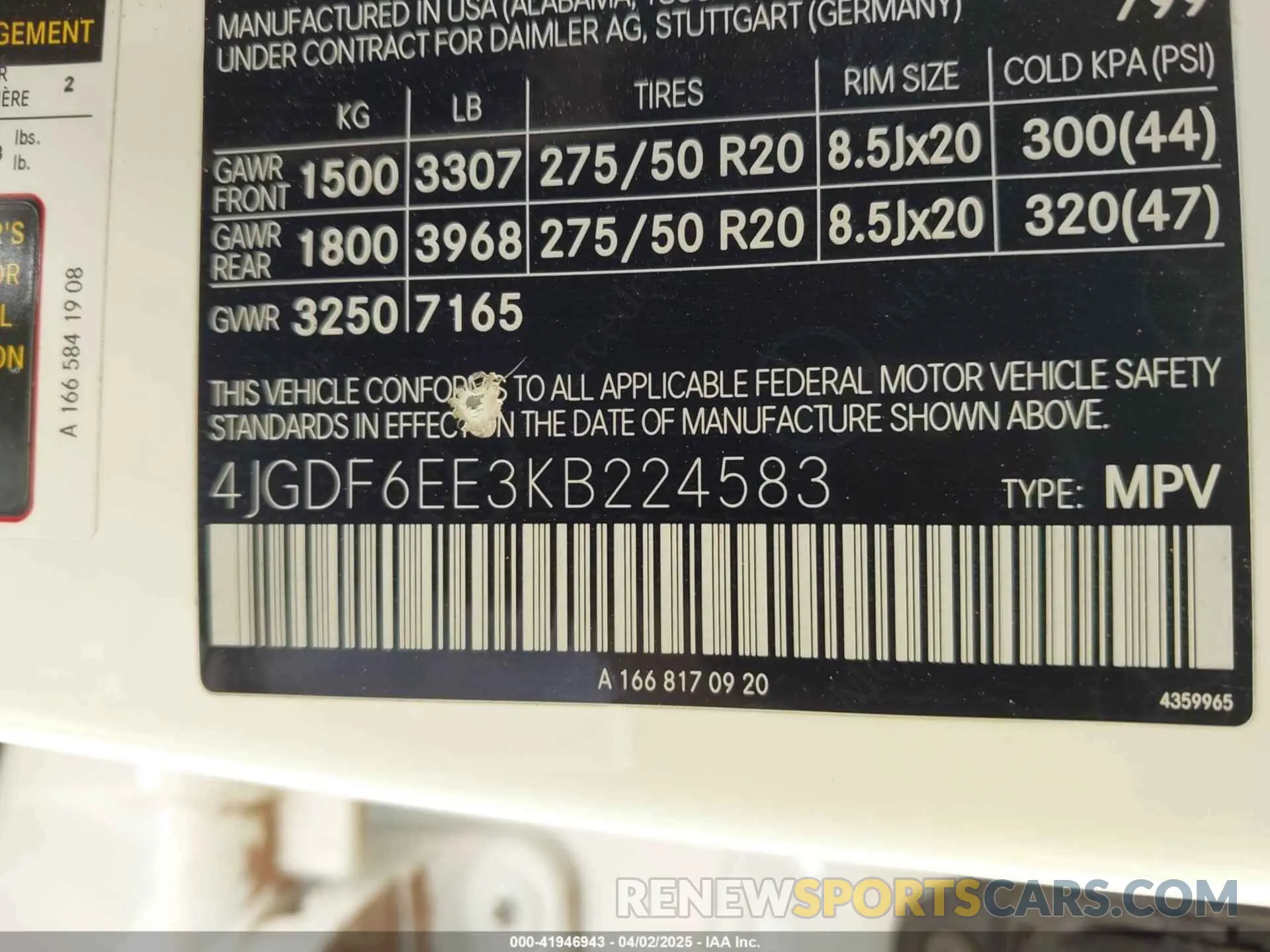 9 fotografías del automóvil dañado 4JGDF6EE3KB224583 MERCEDES-BENZ GLS 450 2019