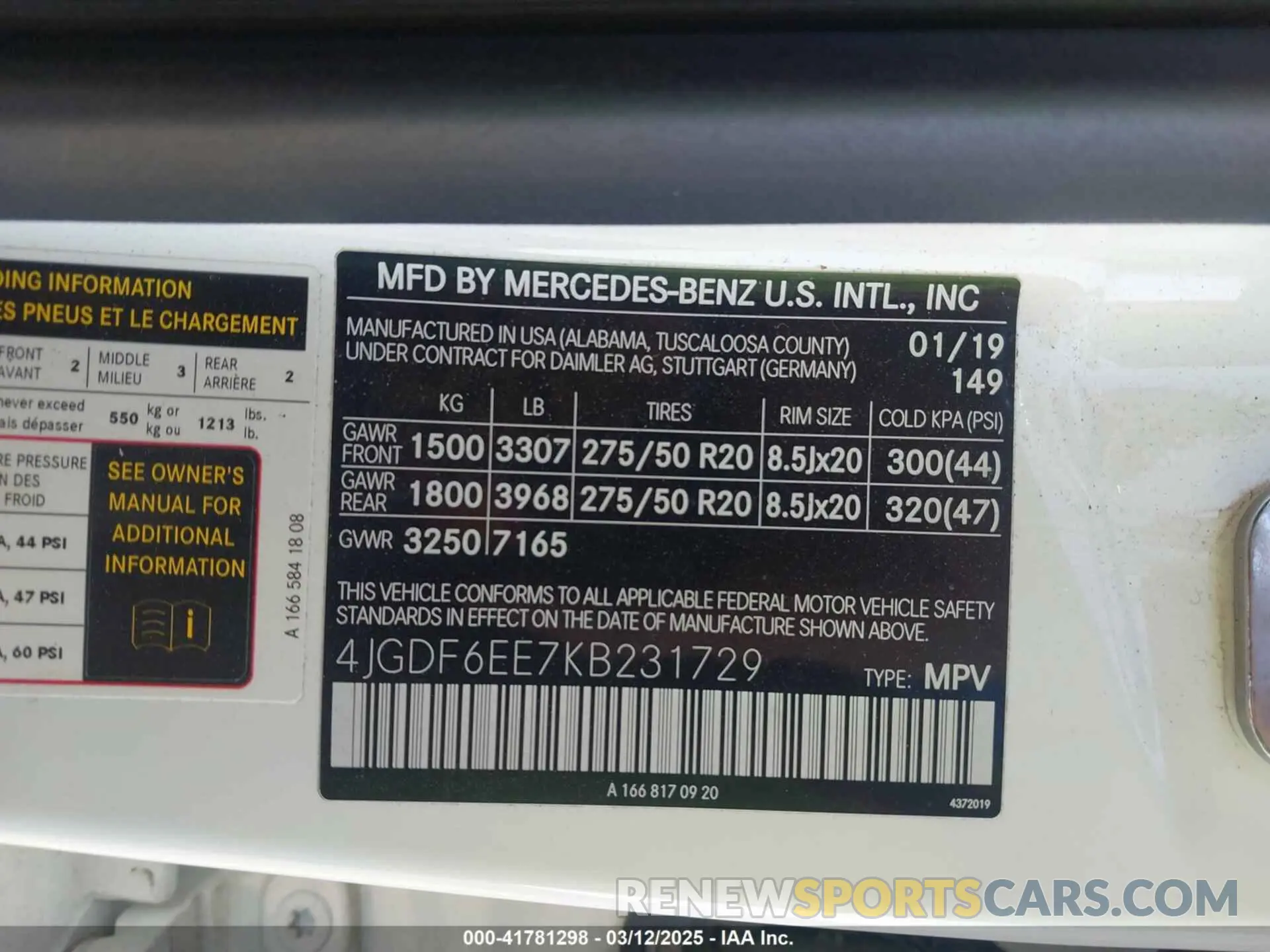 9 fotografías del automóvil dañado 4JGDF6EE7KB231729 MERCEDES-BENZ GLS 450 2019
