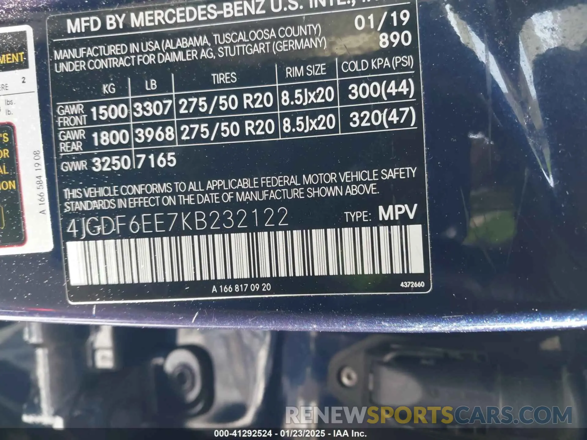 9 fotografías del automóvil dañado 4JGDF6EE7KB232122 MERCEDES-BENZ GLS 450 2019
