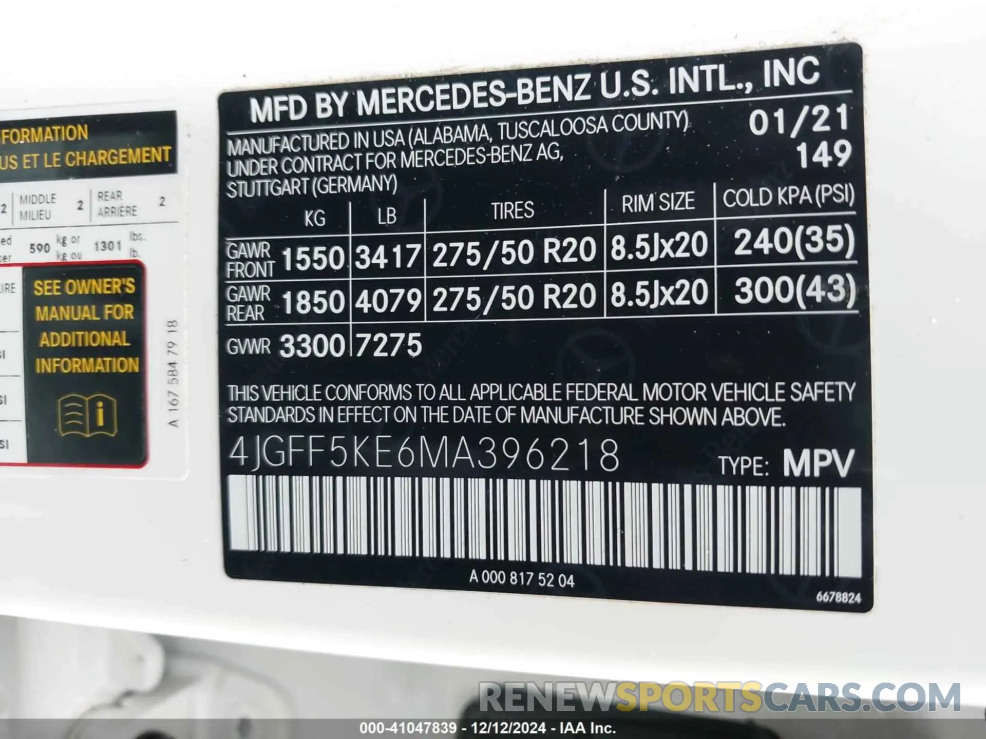 9 fotografías del automóvil dañado 4JGFF5KE6MA396218 MERCEDES-BENZ GLS 450 2021