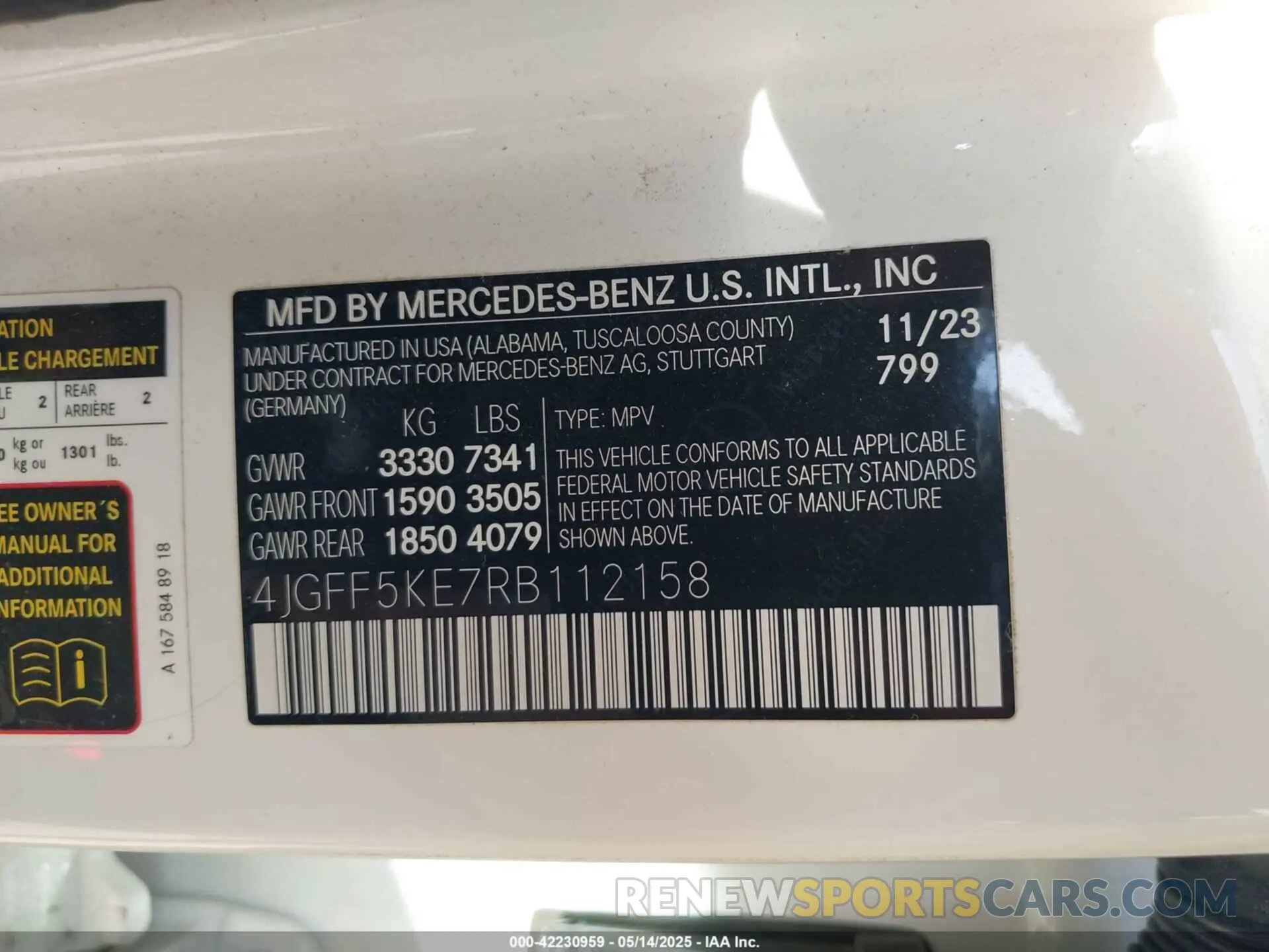 9 fotografías del automóvil dañado 4JGFF5KE7RB112158 MERCEDES-BENZ GLS 450 2024