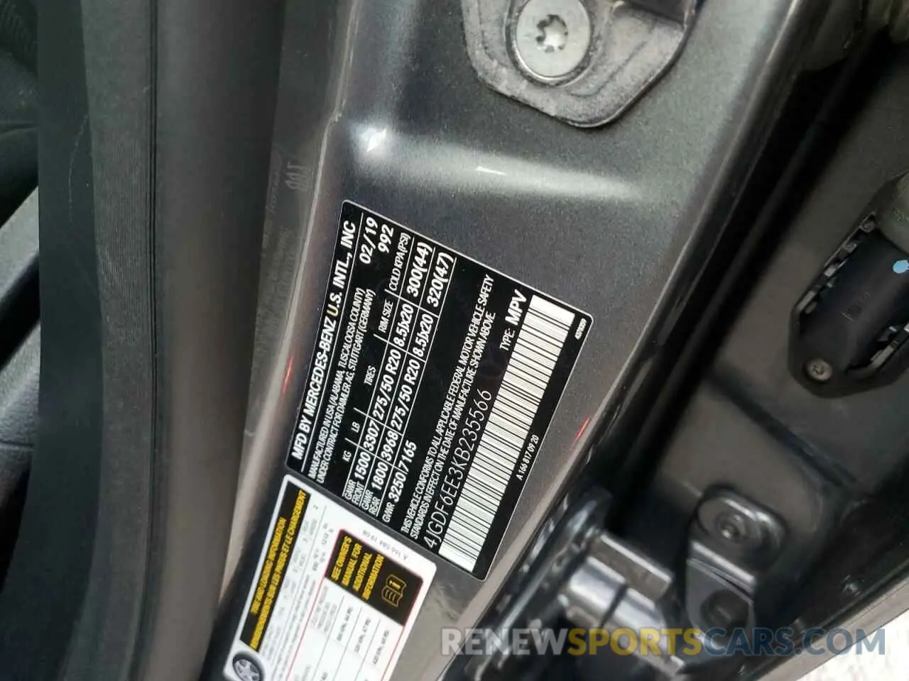 10 fotografías del automóvil dañado 4JGDF6EE3KB235566 MERCEDES-BENZ GLS-CLASS 2019