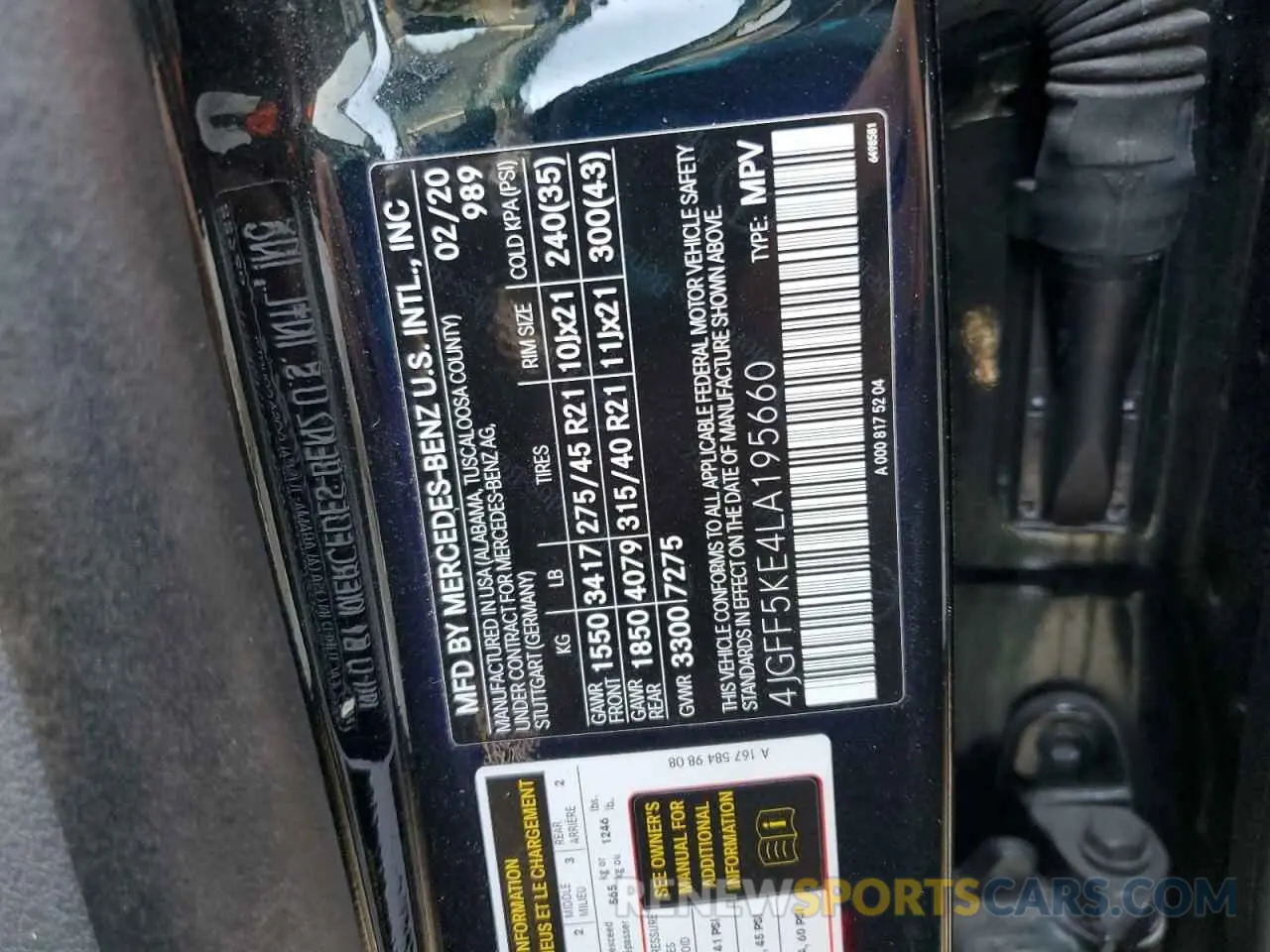 12 fotografías del automóvil dañado 4JGFF5KE4LA195660 MERCEDES-BENZ GLS-CLASS 2020