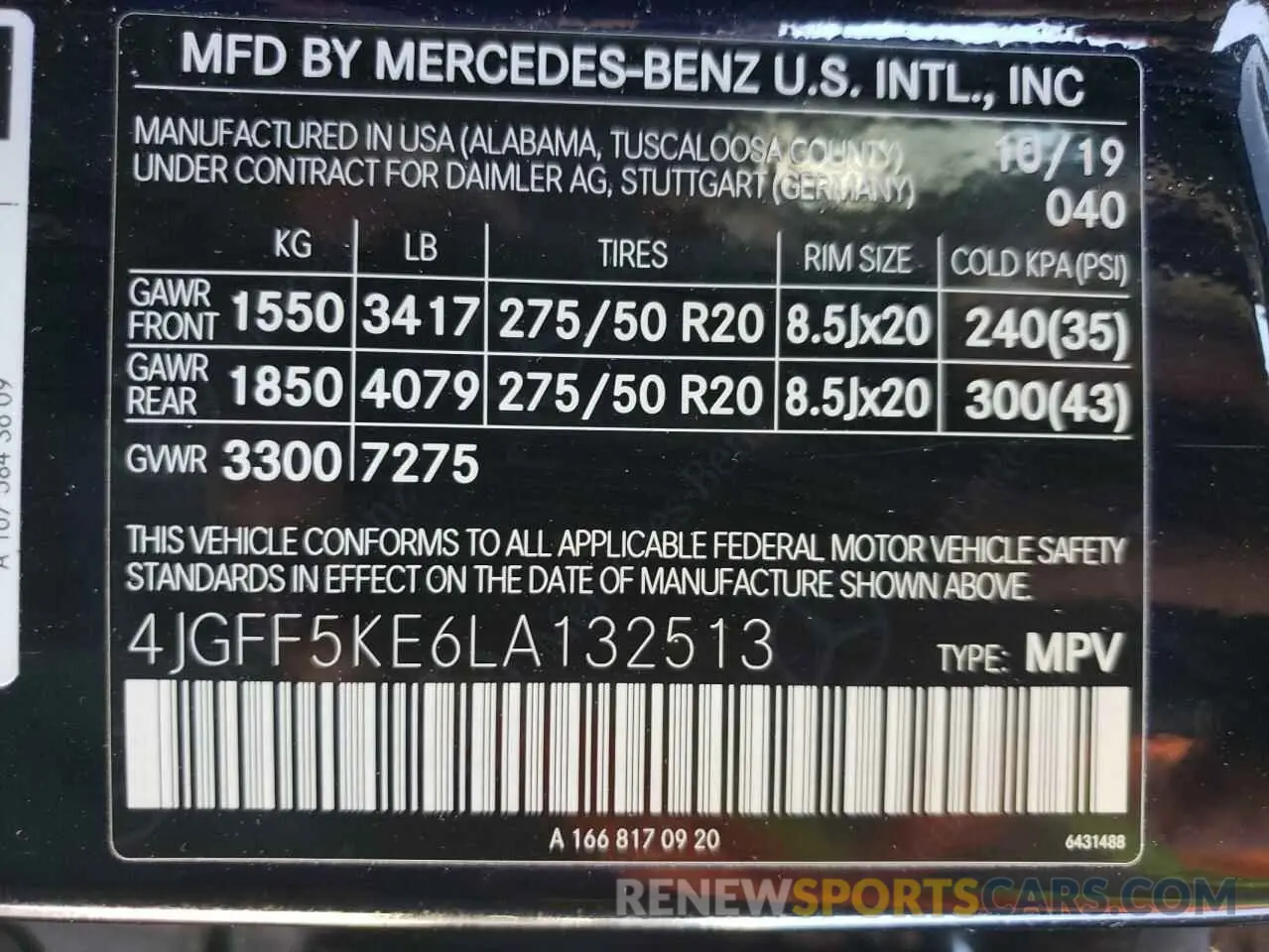 13 fotografías del automóvil dañado 4JGFF5KE6LA132513 MERCEDES-BENZ GLS-CLASS 2020