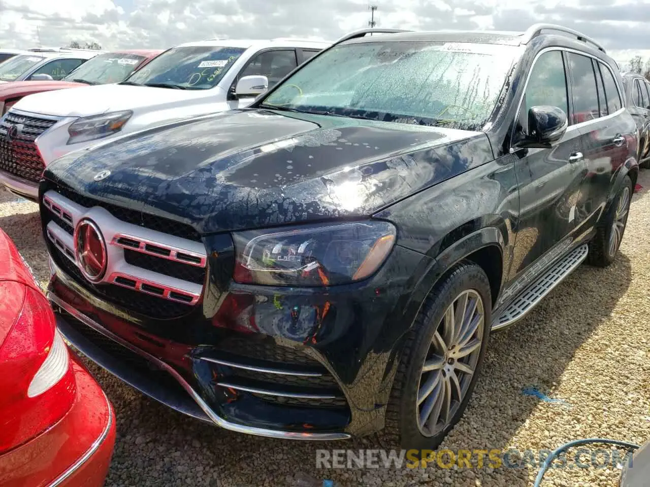 2 fotografías del automóvil dañado 4JGFF5KE8NA680337 MERCEDES-BENZ GLS-CLASS 2022