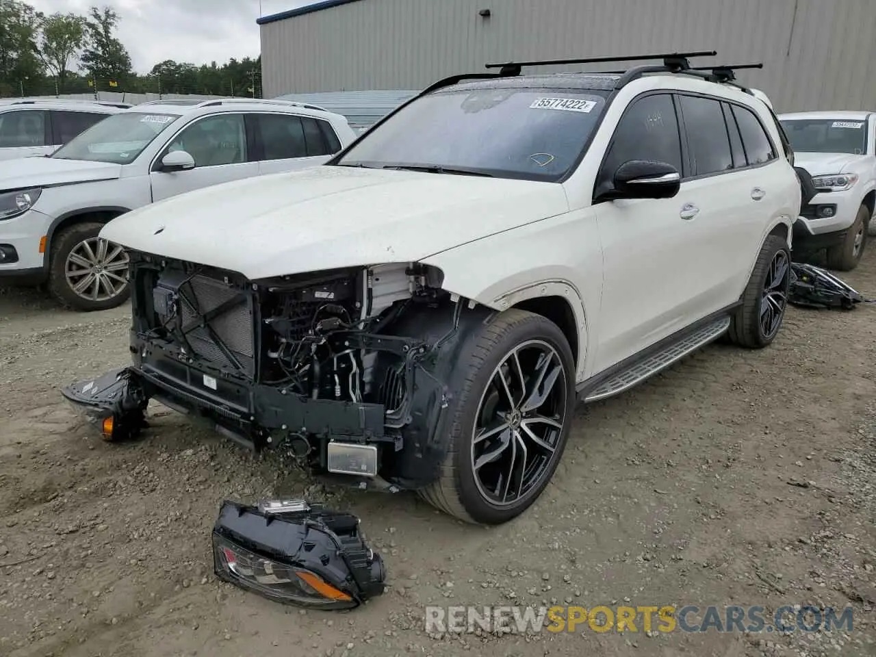 2 fotografías del automóvil dañado 4JGFF5KE9NA625637 MERCEDES-BENZ GLS-CLASS 2022