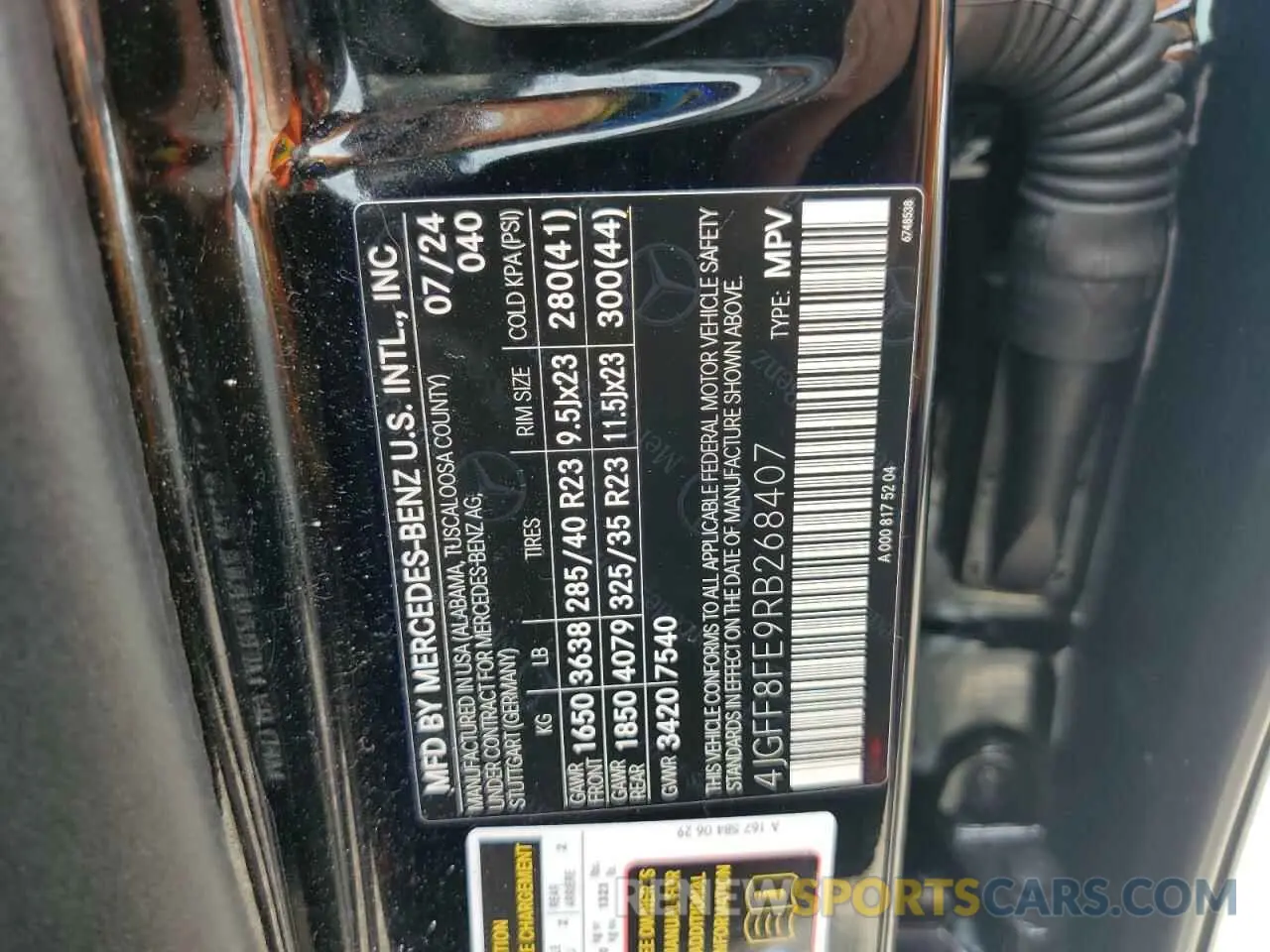 14 fotografías del automóvil dañado 4JGFF8FE9RB268407 MERCEDES-BENZ GLS-CLASS 2024