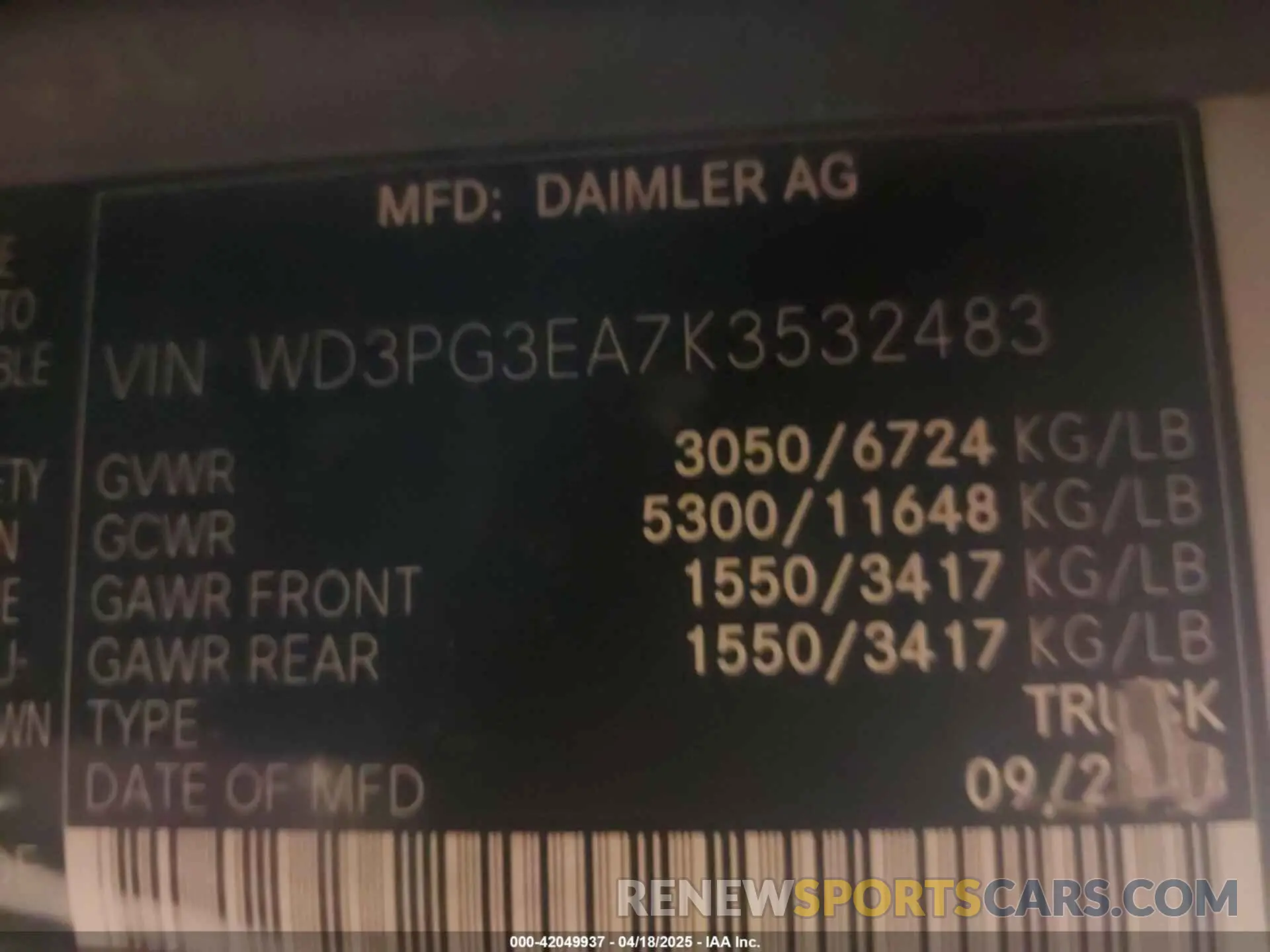 9 fotografías del automóvil dañado WD3PG3EA7K3532483 MERCEDES-BENZ METRIS 2019
