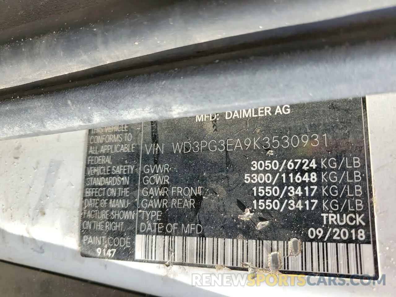 12 fotografías del automóvil dañado WD3PG3EA9K3530931 MERCEDES-BENZ METRIS 2019