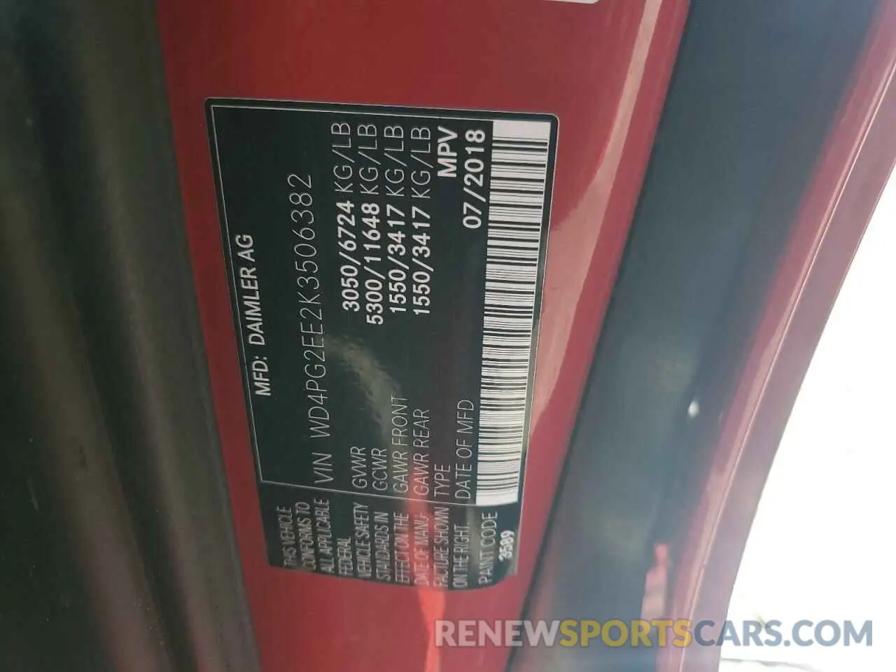 14 fotografías del automóvil dañado WD4PG2EE2K3506382 MERCEDES-BENZ METRIS 2019
