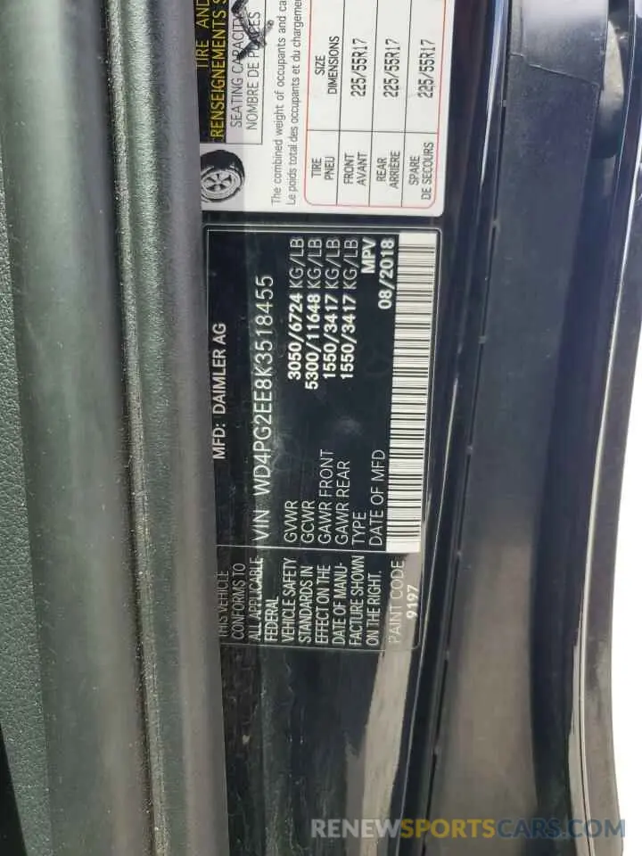 13 fotografías del automóvil dañado WD4PG2EE8K3518455 MERCEDES-BENZ METRIS 2019