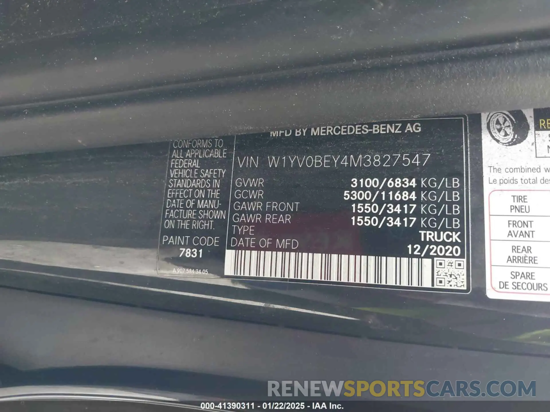 9 fotografías del automóvil dañado W1YV0BEY4M3827547 MERCEDES-BENZ METRIS 2021