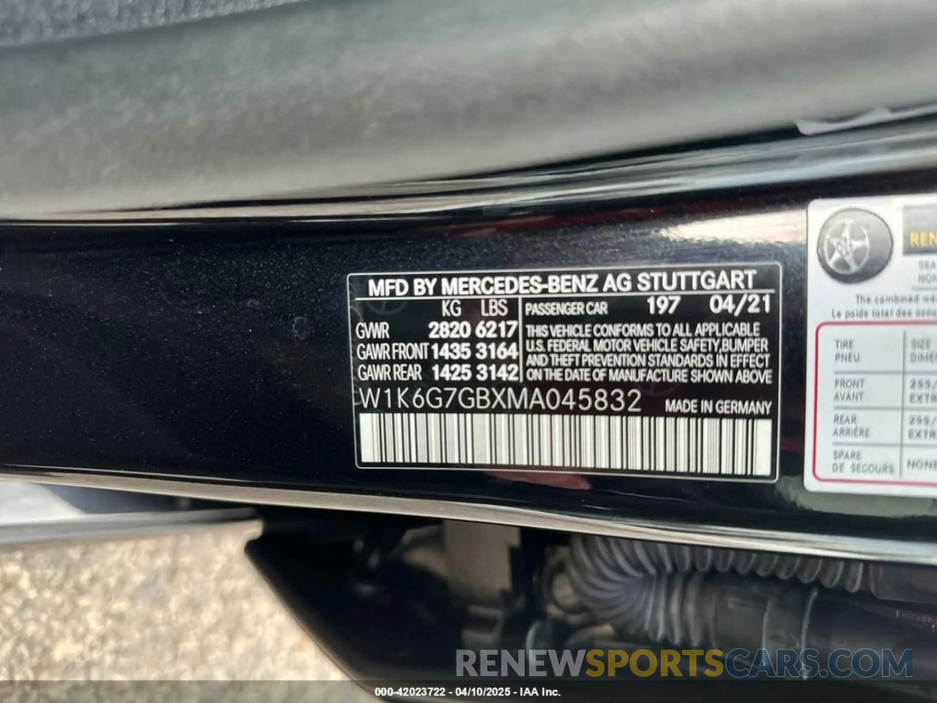 9 fotografías del automóvil dañado W1K6G7GBXMA045832 MERCEDES-BENZ S 2021