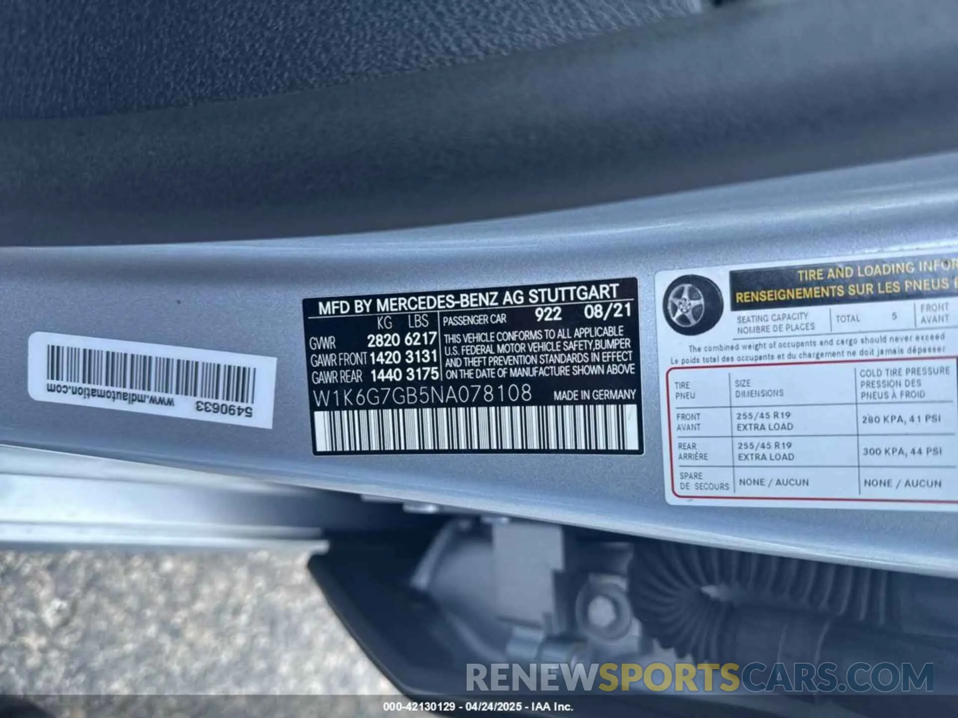 9 fotografías del automóvil dañado W1K6G7GB5NA078108 MERCEDES-BENZ S 2022