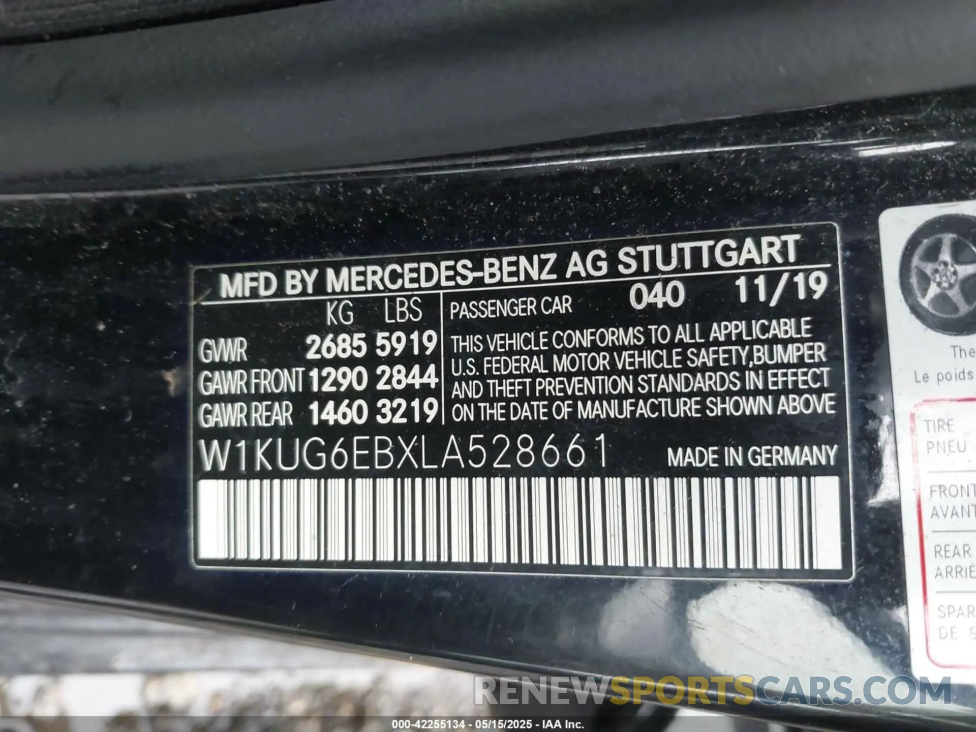 9 fotografías del automóvil dañado W1KUG6EBXLA528661 MERCEDES-BENZ S 450 2020