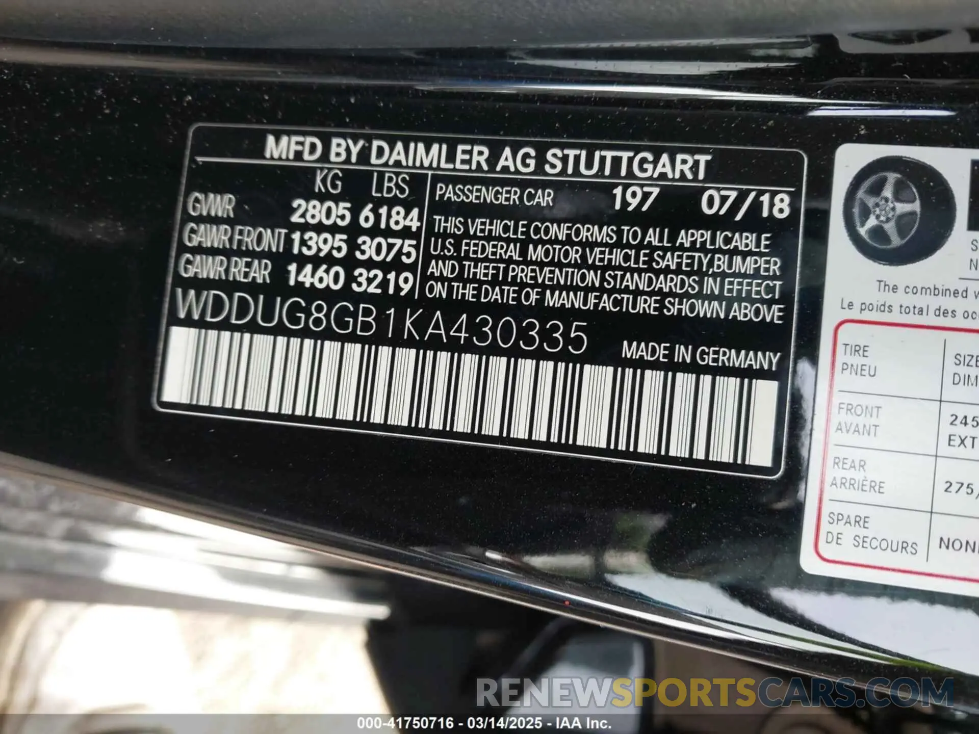 9 fotografías del automóvil dañado WDDUG8GB1KA430335 MERCEDES-BENZ S 560 2019