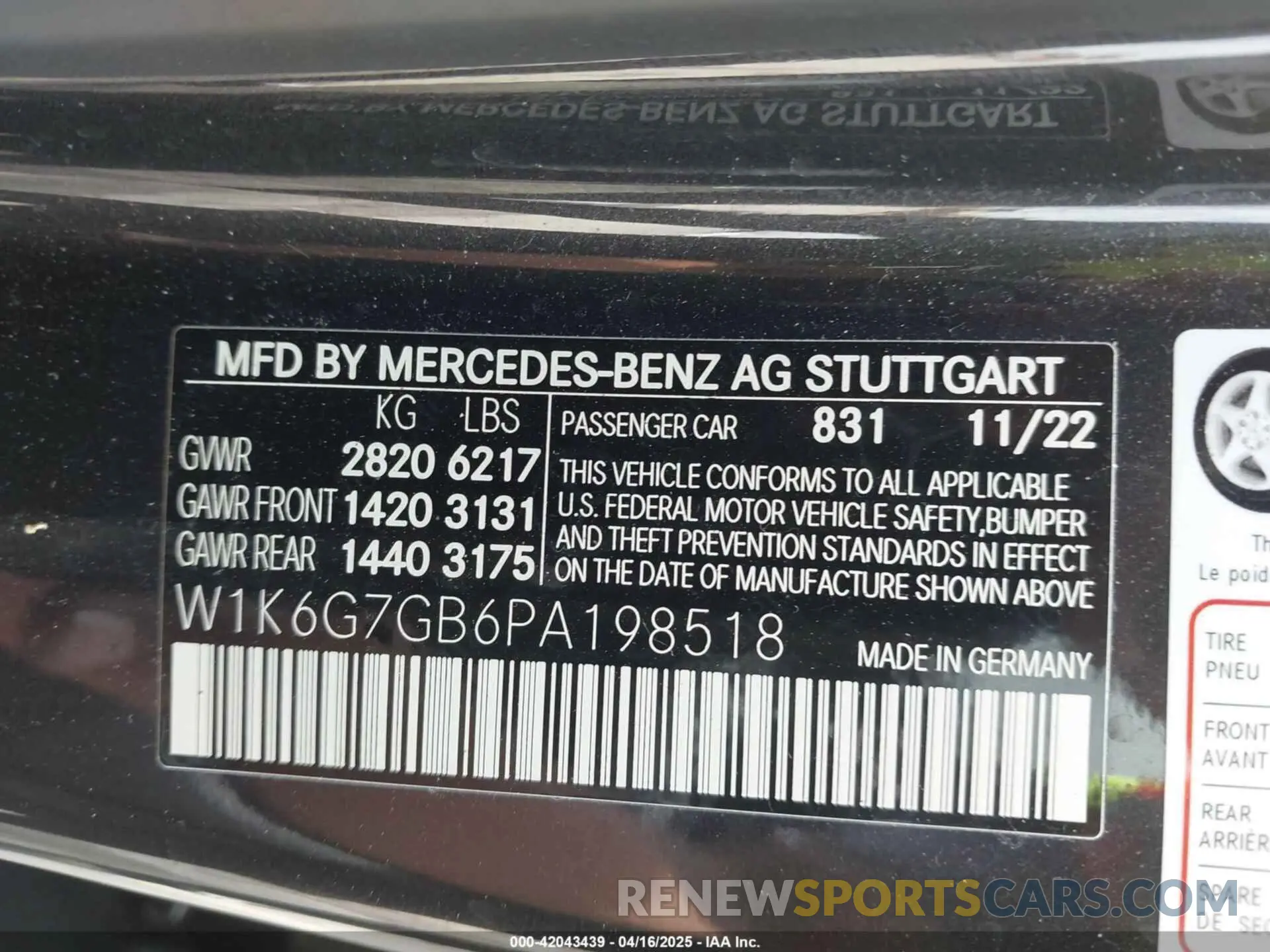 9 fotografías del automóvil dañado W1K6G7GB6PA198518 MERCEDES-BENZ S 580 2023