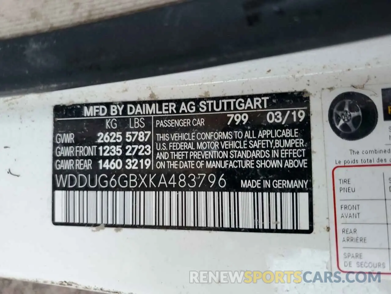 13 fotografías del automóvil dañado WDDUG6GBXKA483796 MERCEDES-BENZ S-CLASS 2019