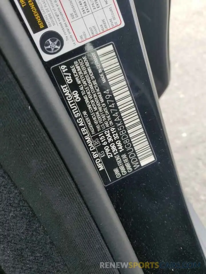 13 fotografías del automóvil dañado WDDUG8DB5KA474794 MERCEDES-BENZ S-CLASS 2019