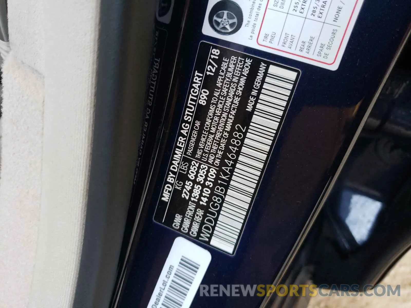 10 fotografías del automóvil dañado WDDUG8JB1KA464882 MERCEDES-BENZ S-CLASS 2019