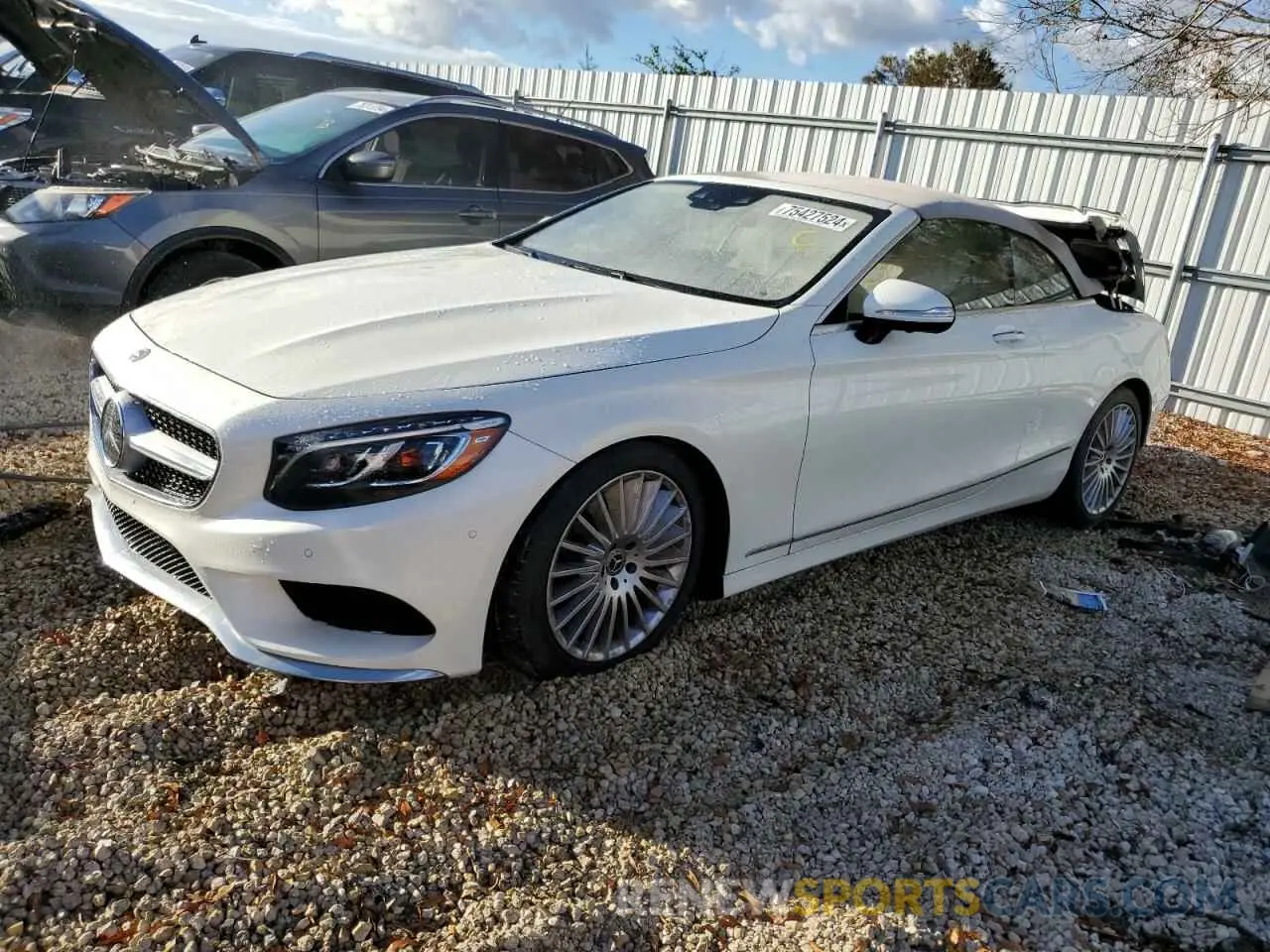 1 fotografías del automóvil dañado WDDXK8DB3KA037744 MERCEDES-BENZ S-CLASS 2019
