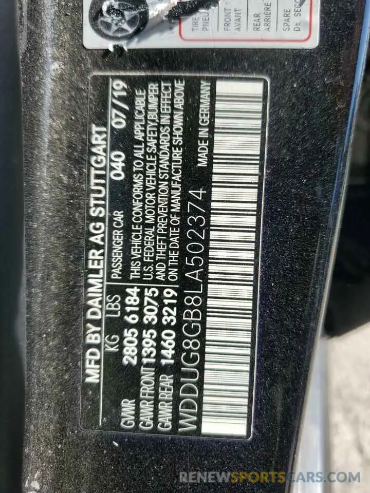 13 fotografías del automóvil dañado WDDUG8GB8LA502374 MERCEDES-BENZ S-CLASS 2020