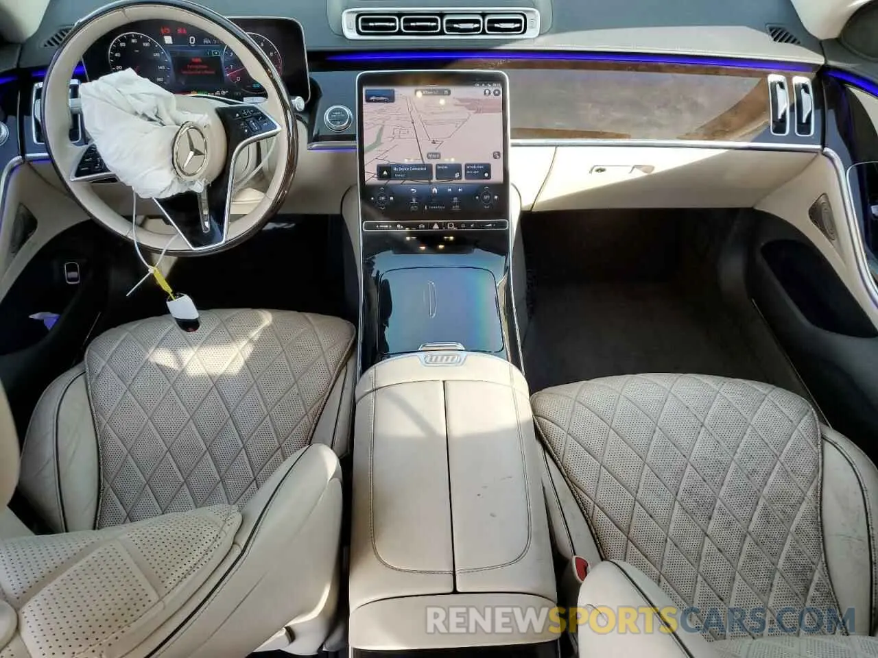 8 fotografías del automóvil dañado W1K6G7GB3MA034252 MERCEDES-BENZ S-CLASS 2021