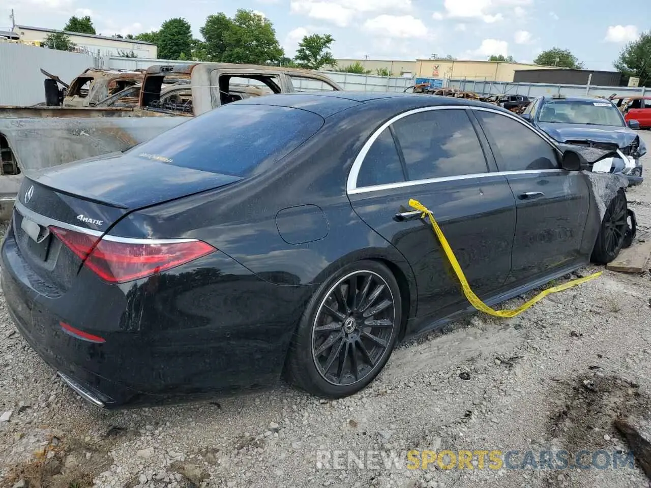 3 fotografías del automóvil dañado W1K6G6DB6NA153543 MERCEDES-BENZ S-CLASS 2022