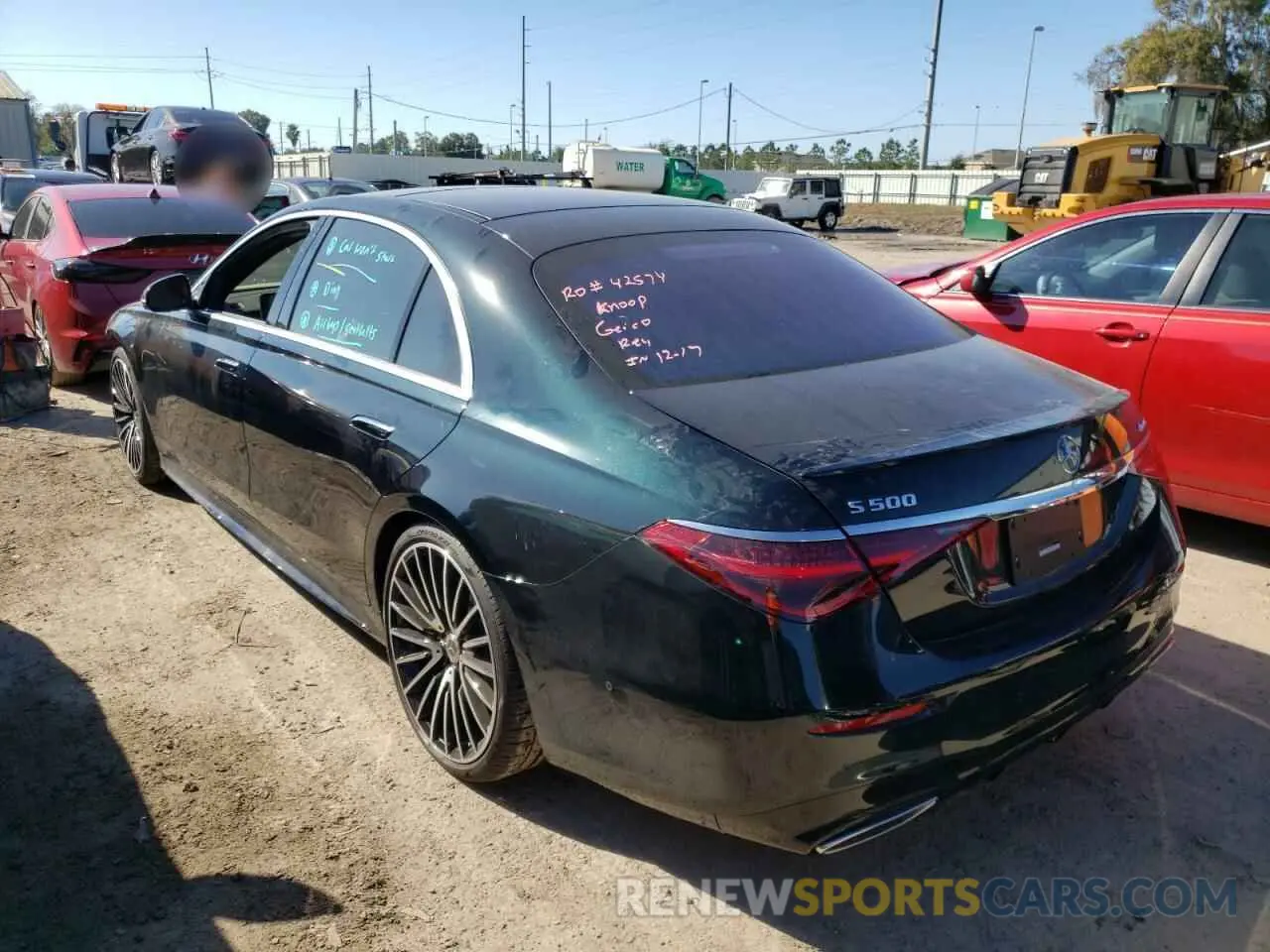 3 fotografías del automóvil dañado W1K6G6DB8NA081275 MERCEDES-BENZ S-CLASS 2022