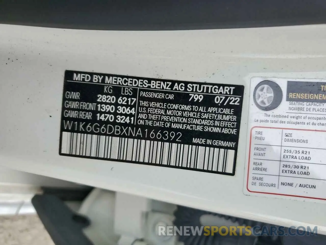 12 fotografías del automóvil dañado W1K6G6DBXNA166392 MERCEDES-BENZ S-CLASS 2022