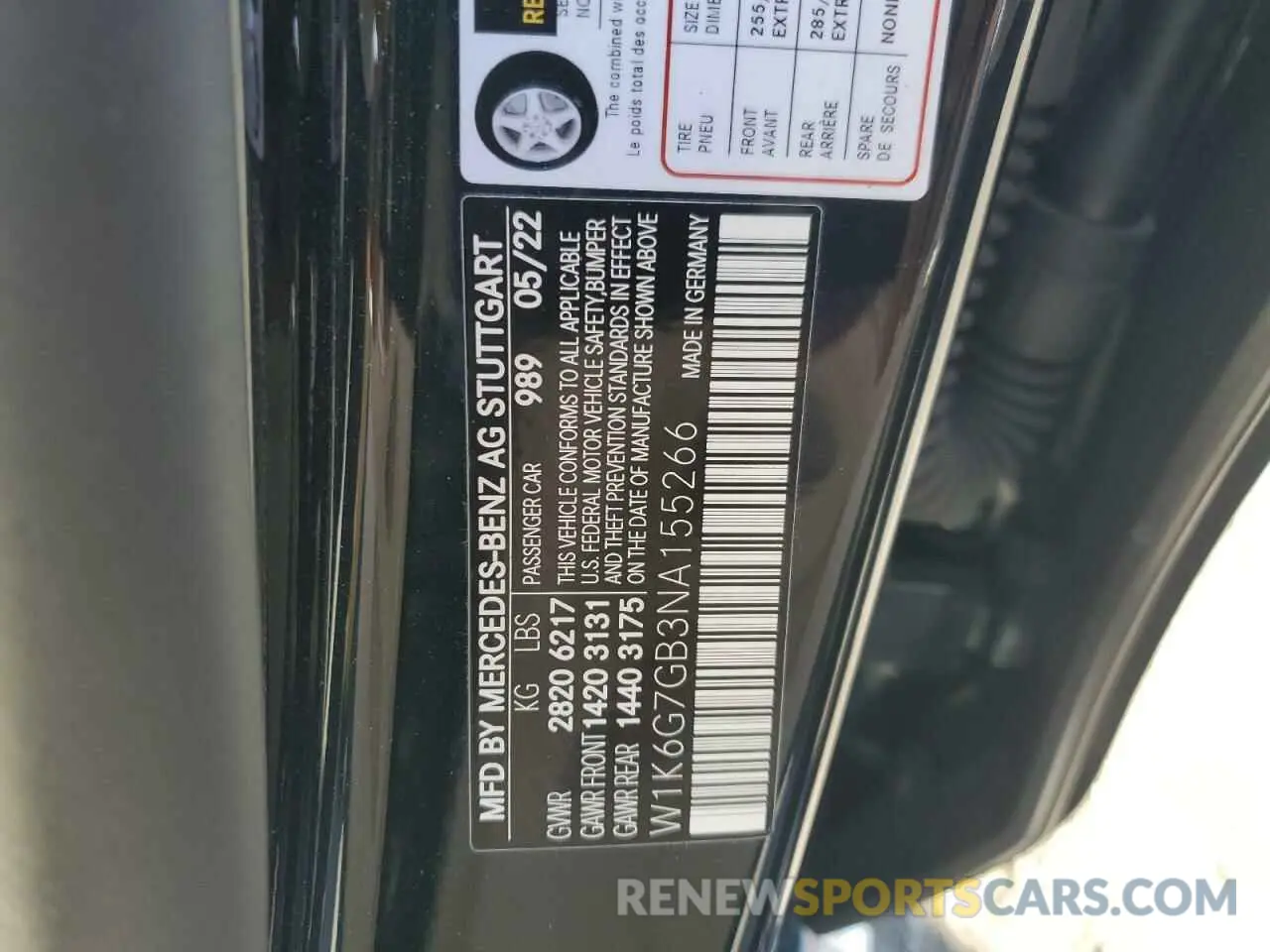 12 fotografías del automóvil dañado W1K6G7GB3NA155266 MERCEDES-BENZ S-CLASS 2022