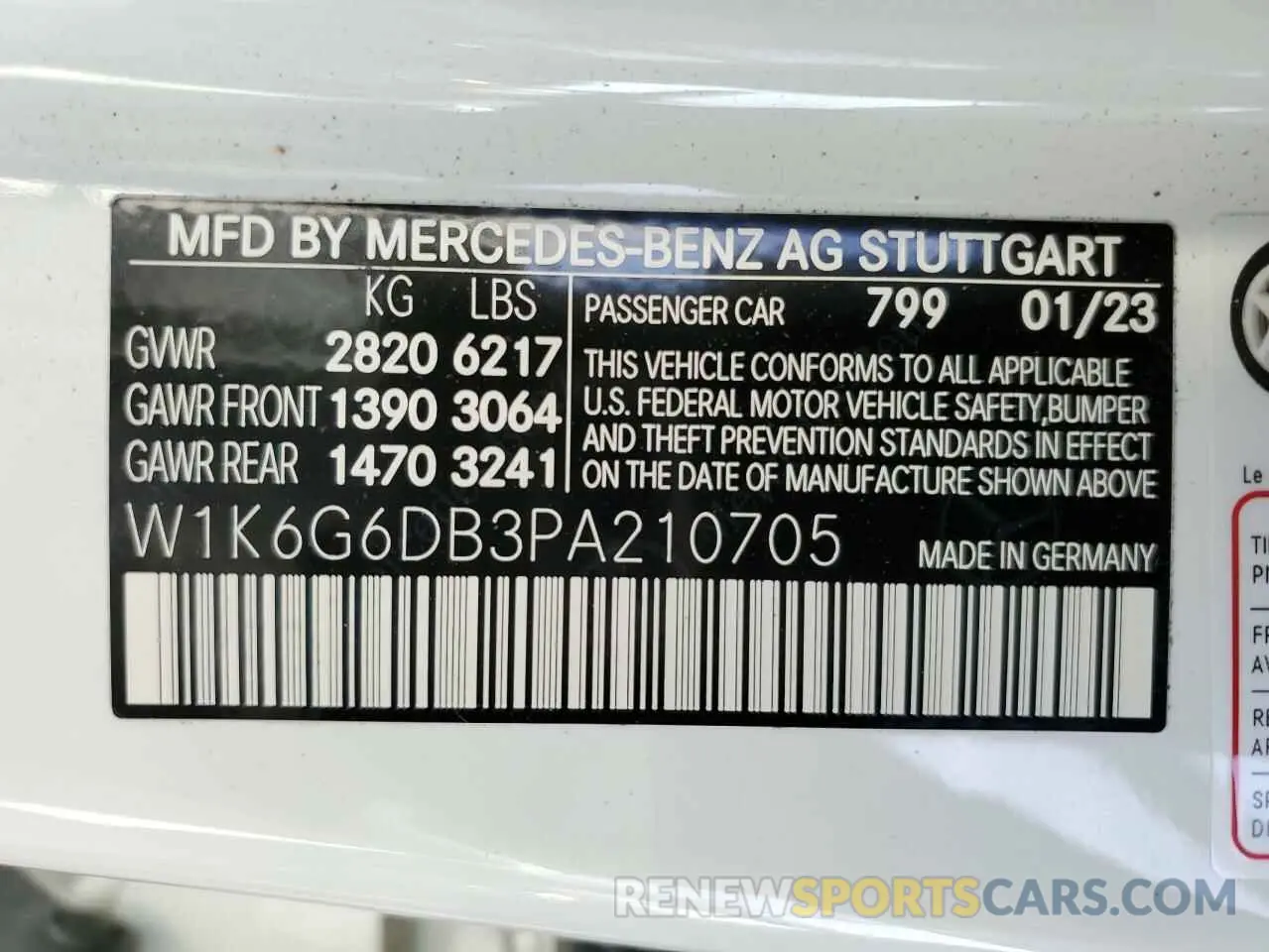 13 fotografías del automóvil dañado W1K6G6DB3PA210705 MERCEDES-BENZ S-CLASS 2023