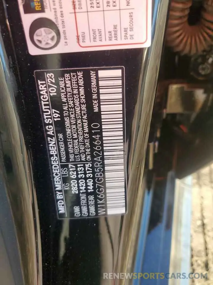 12 fotografías del automóvil dañado W1K6G7GB5RA266410 MERCEDES-BENZ S-CLASS 2024