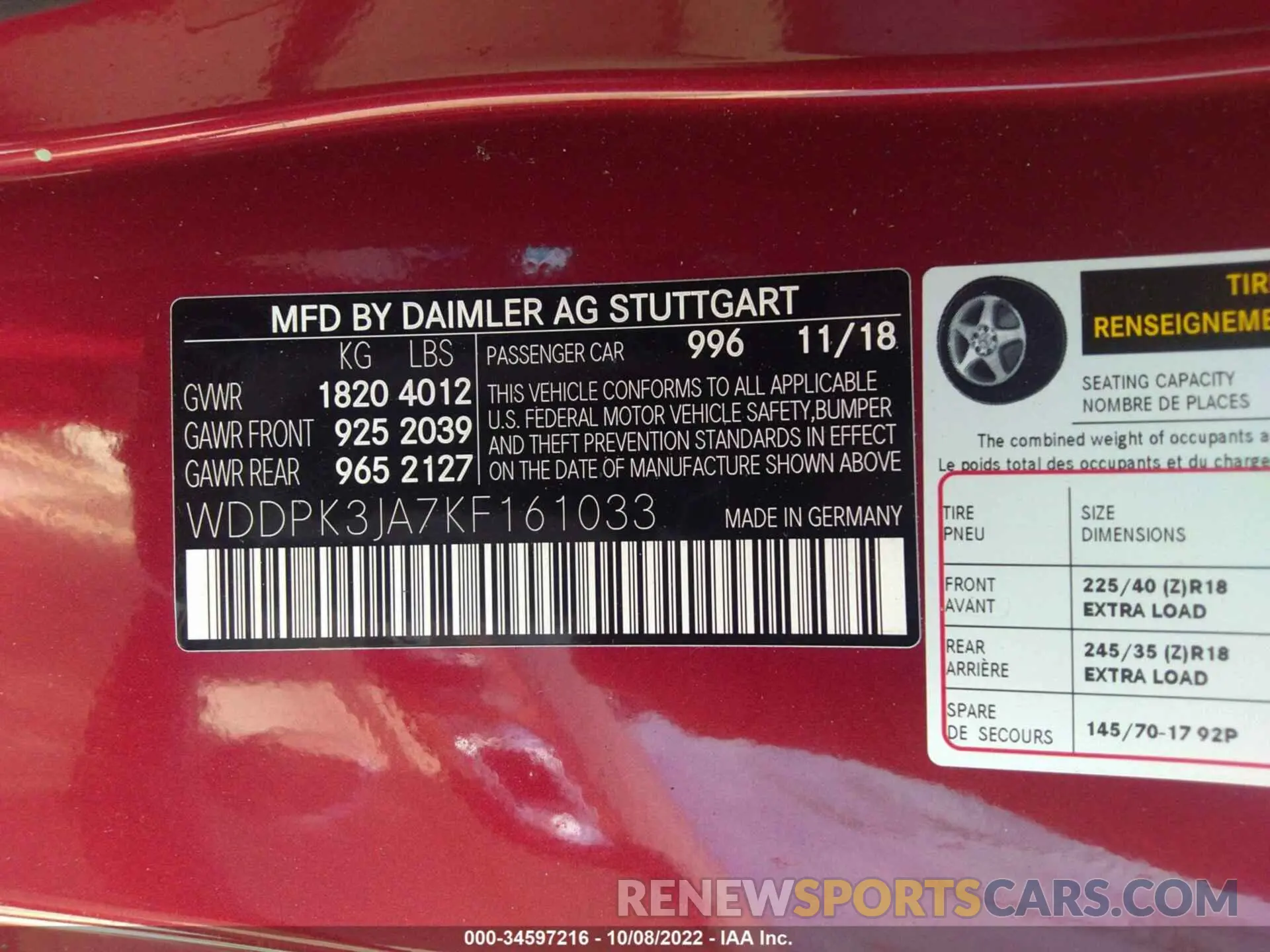 9 fotografías del automóvil dañado WDDPK3JA7KF161033 MERCEDES-BENZ SLC 2019