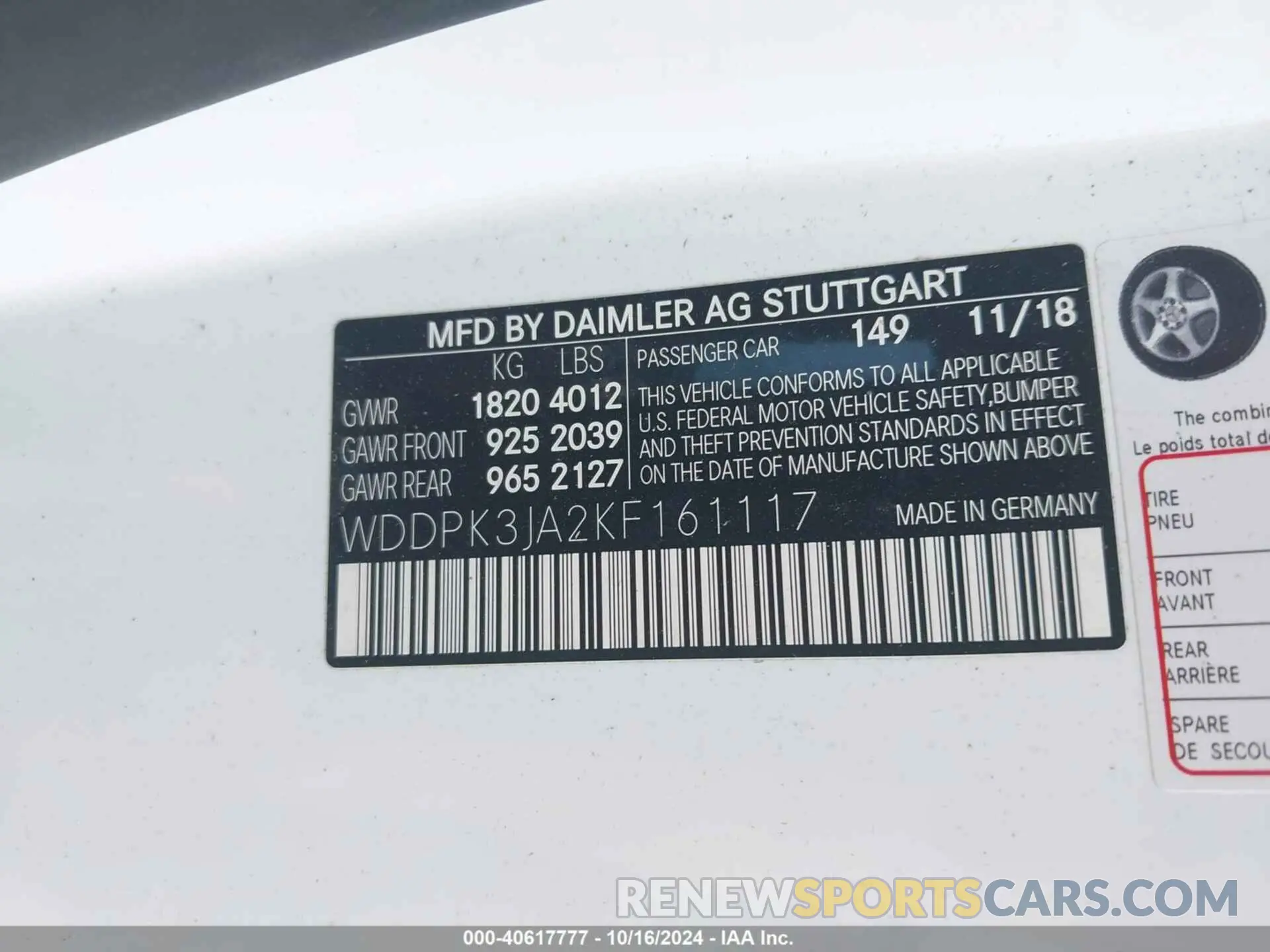 9 fotografías del automóvil dañado WDDPK3JA2KF161117 MERCEDES-BENZ SLC 300 2019