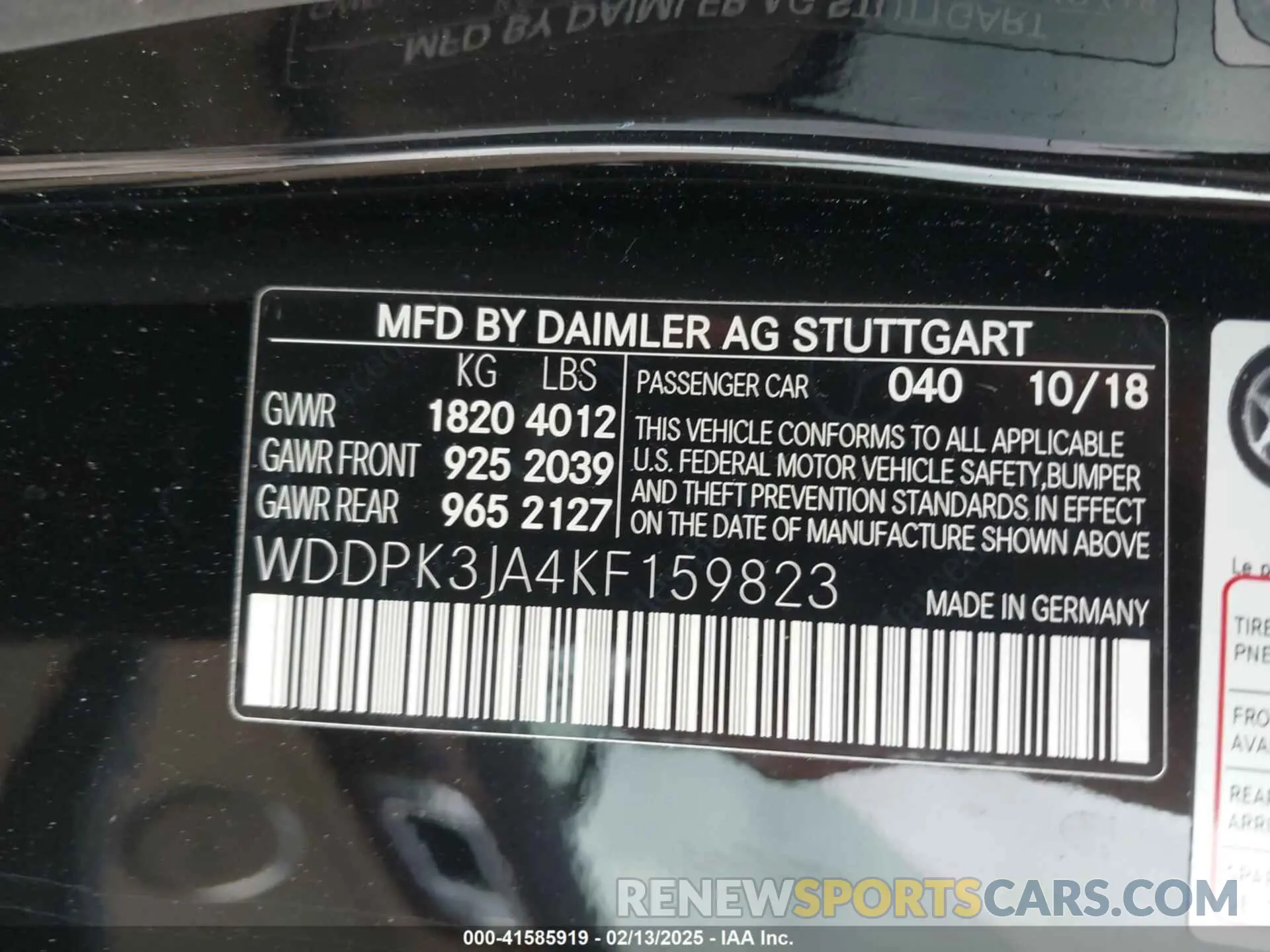 9 fotografías del automóvil dañado WDDPK3JA4KF159823 MERCEDES-BENZ SLC 300 2019