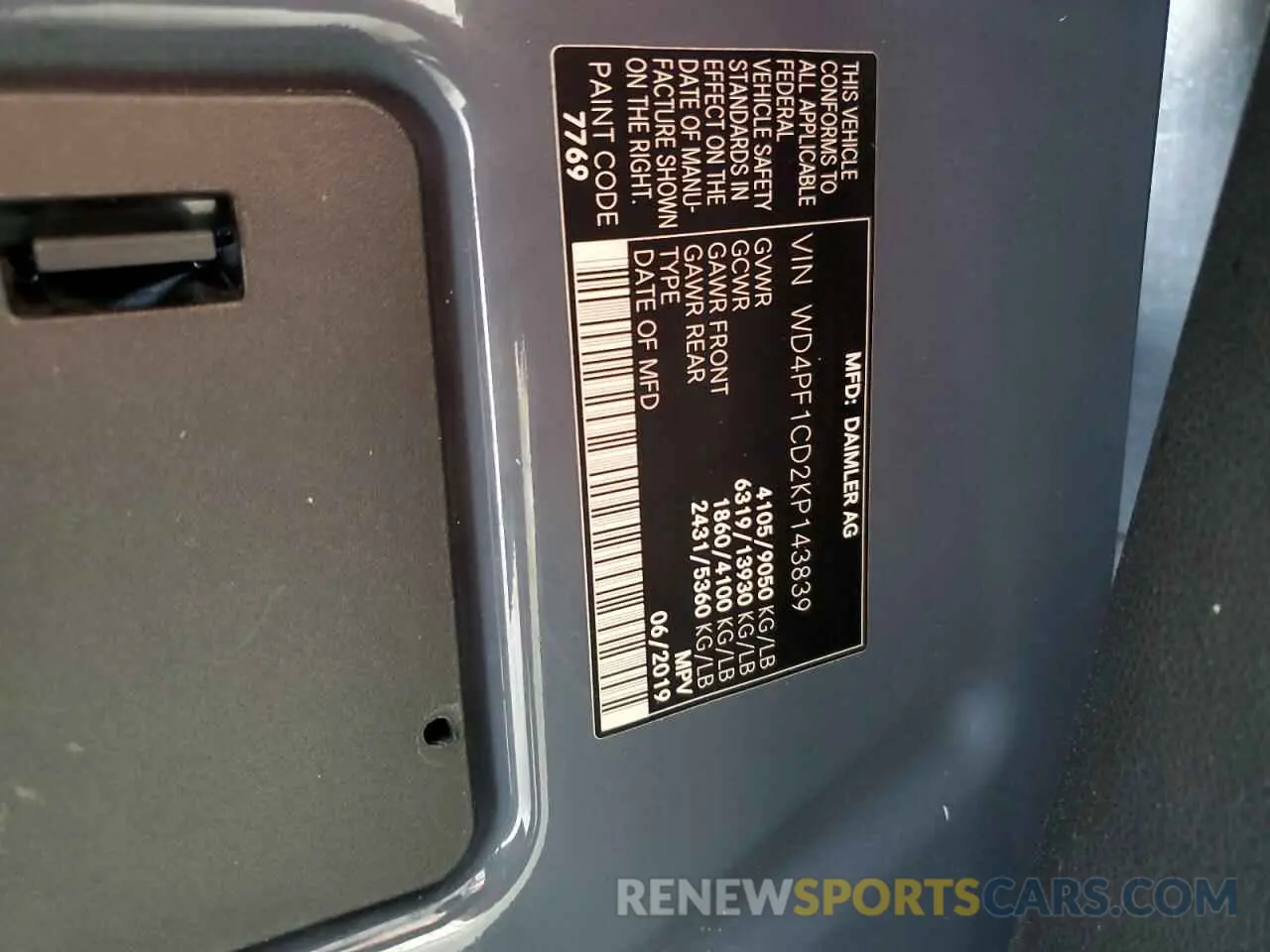 13 fotografías del automóvil dañado WD4PF1CD2KP143839 MERCEDES-BENZ SPRINTER 2019