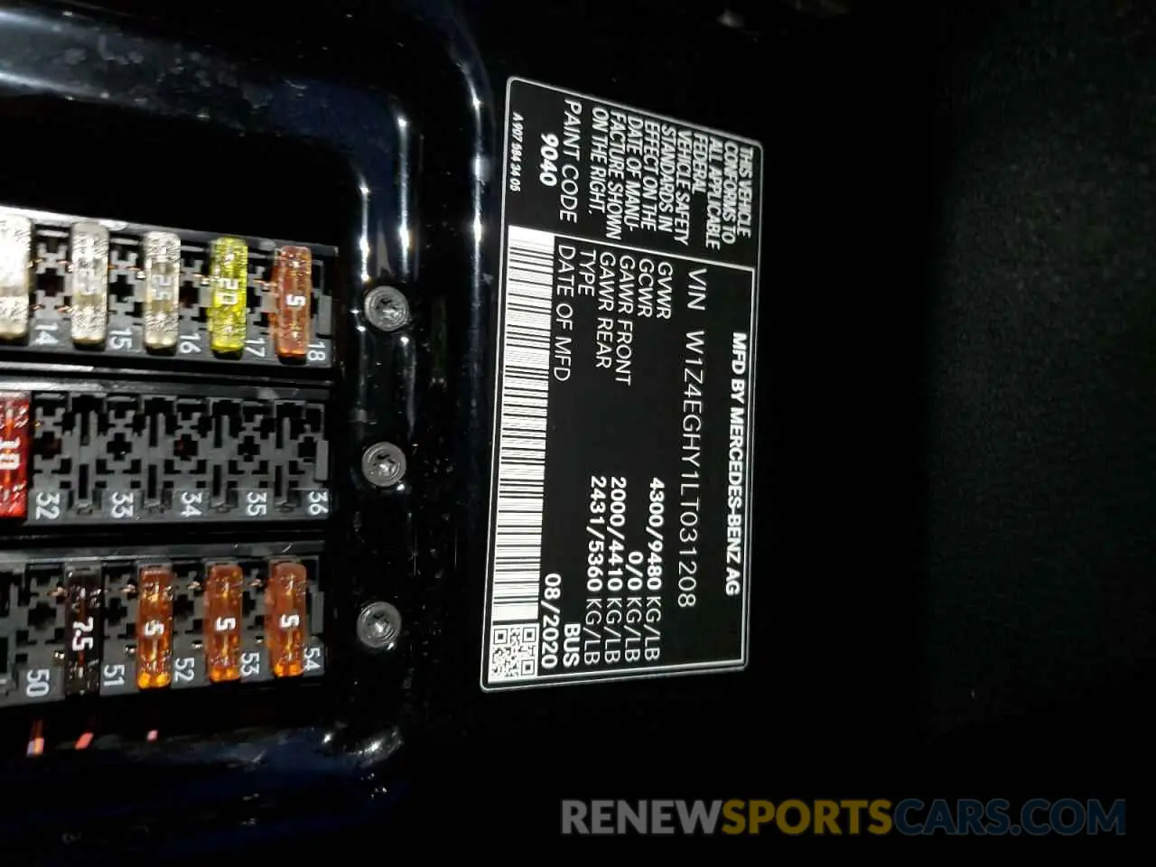 13 fotografías del automóvil dañado W1Z4EGHY1LT031208 MERCEDES-BENZ SPRINTER 2020